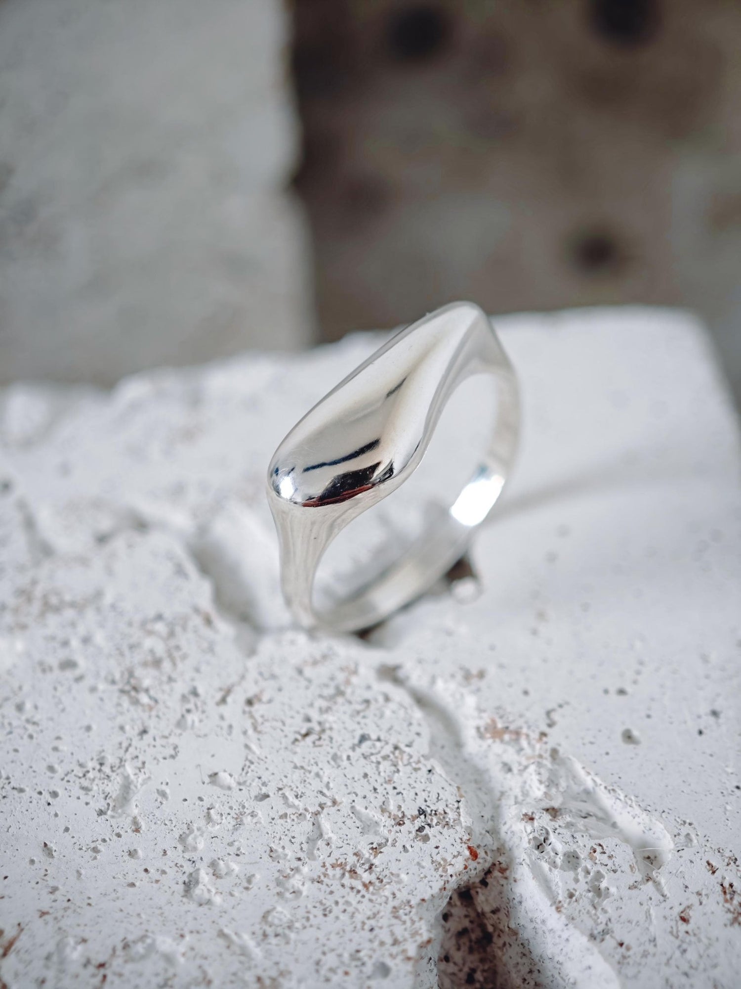 Organischer Ring aus 925 Silber, Y2K Stapel Ring, Fluid Ring, Stacking Ring - CocosyBerlin