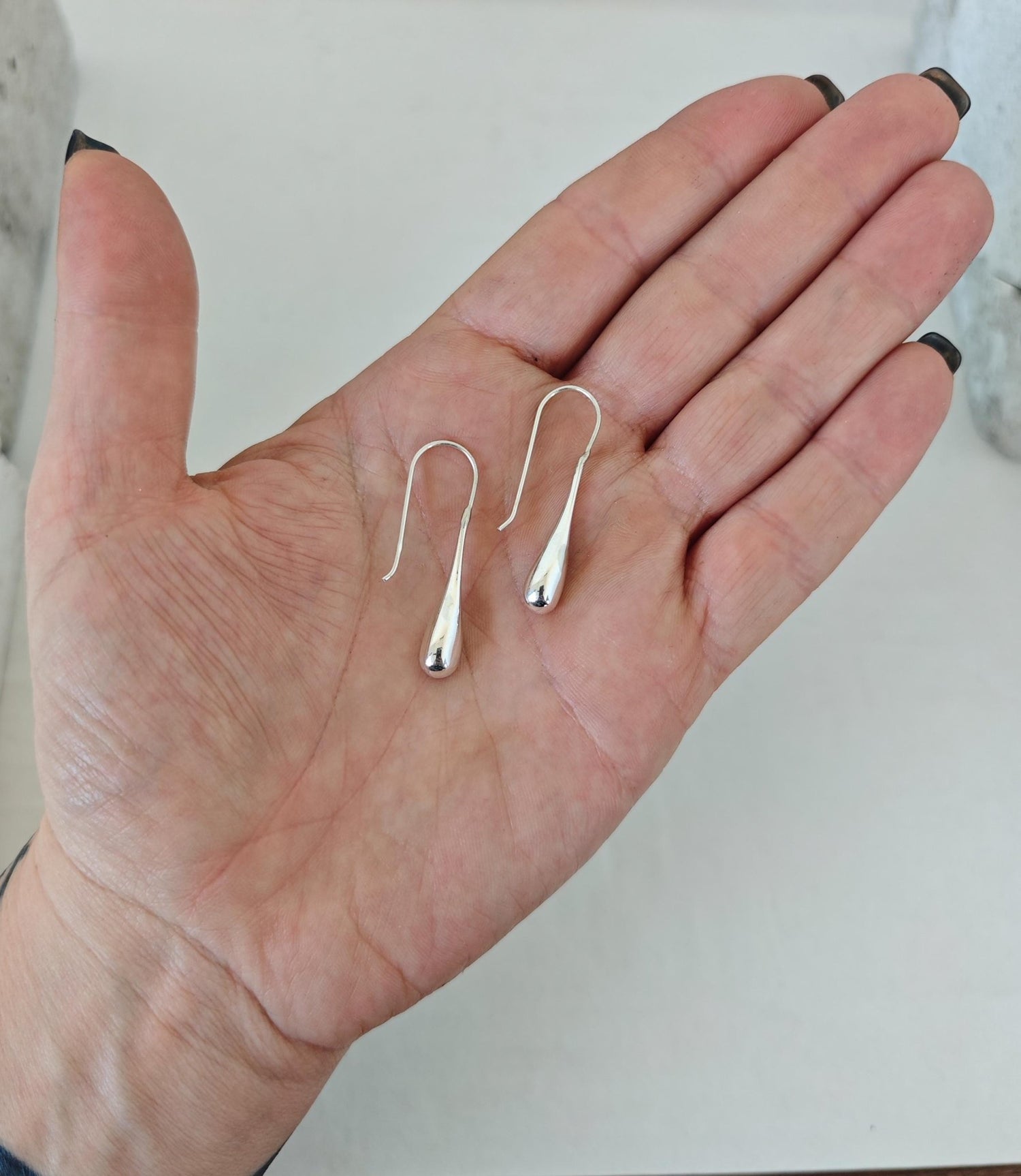 Tropfen Ohrringe aus Silber 925, Lange Hängende Ohrringe, Teardrop Earrings - CocosyBerlin