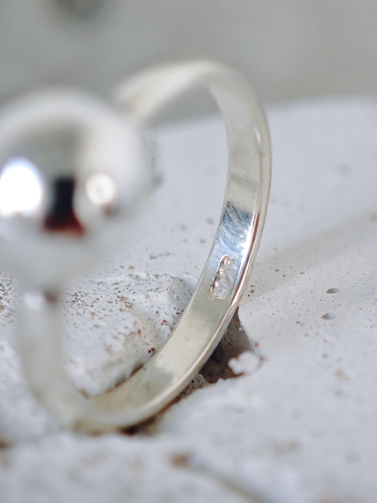 Silber Kugelring, Minimal Halbkugel Ring aus 925 Silber, Ball Ring, Bubble Silver Ring