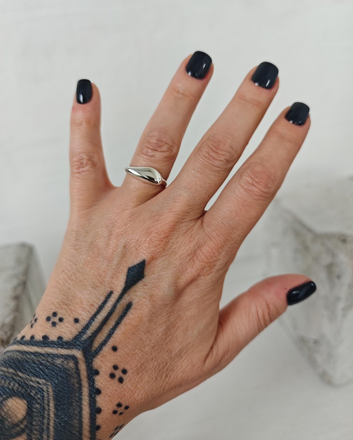 Organischer Ring aus 925 Silber, Y2K Stapel Ring, Fluid Ring, Stacking Ring - CocosyBerlin