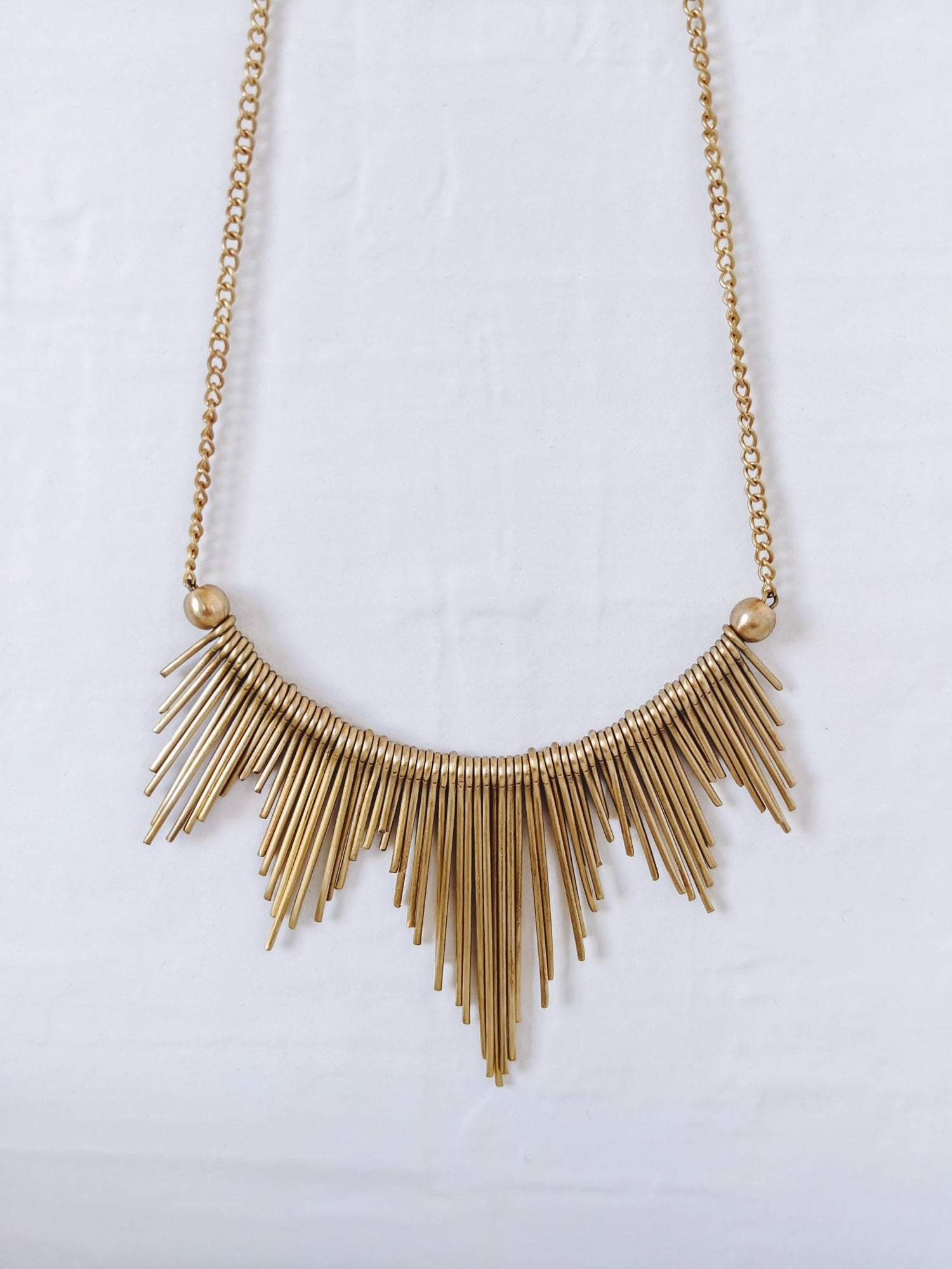 Boho Halskette aus goldenem Messing Sonnenstrahlen Design, Statement Kette / Choker 'Sonne' - CocosyBerlin