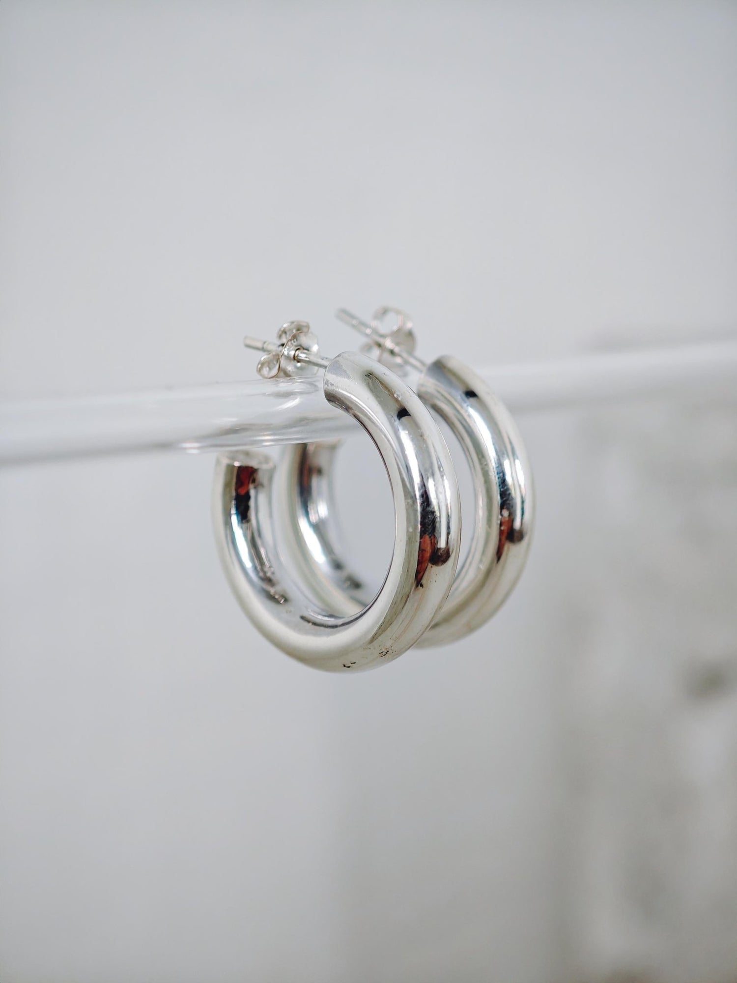 Offene Chunky Creolen aus Silber 925, Open Silver Hoops,Bold Statement Hoops 25mm - CocosyBerlin