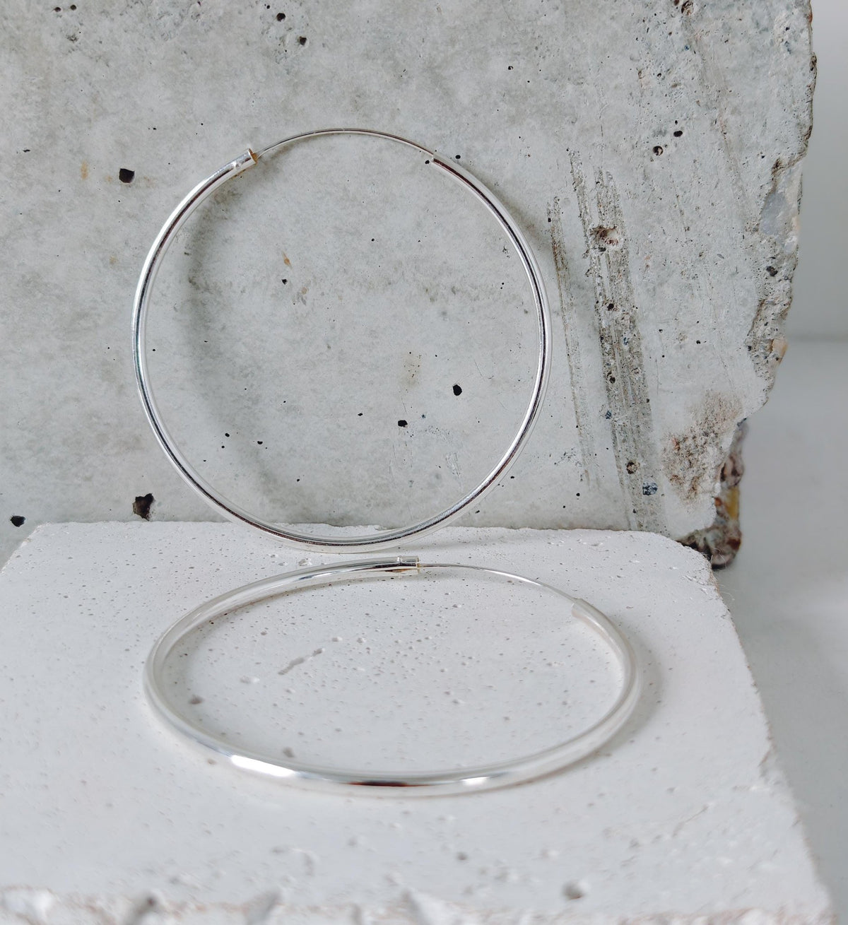 Große XL Creolen Silber 925, Silver Endless Hoops 70 mm - CocosyBerlin