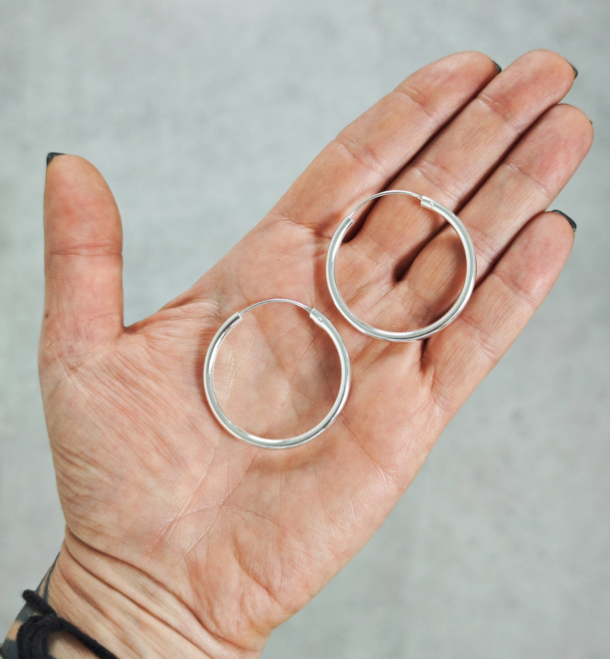 925 Silber Creolen 40mm x 3mm, Ohrreifen Minimalistisch, Silbercreolen, Hoops - CocosyBerlin