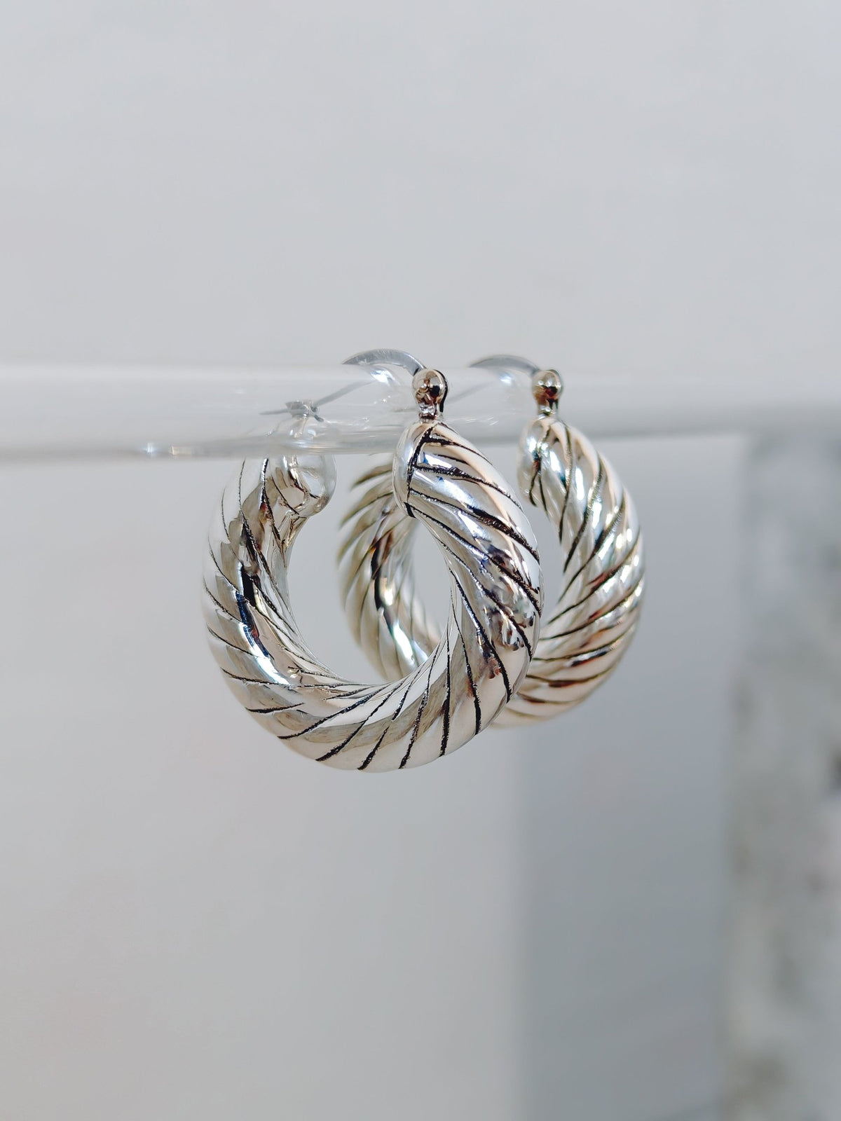Twist Creolen 925 Silber, Statement Ohrringe, Chunky Hoops 30 mm - CocosyBerlin