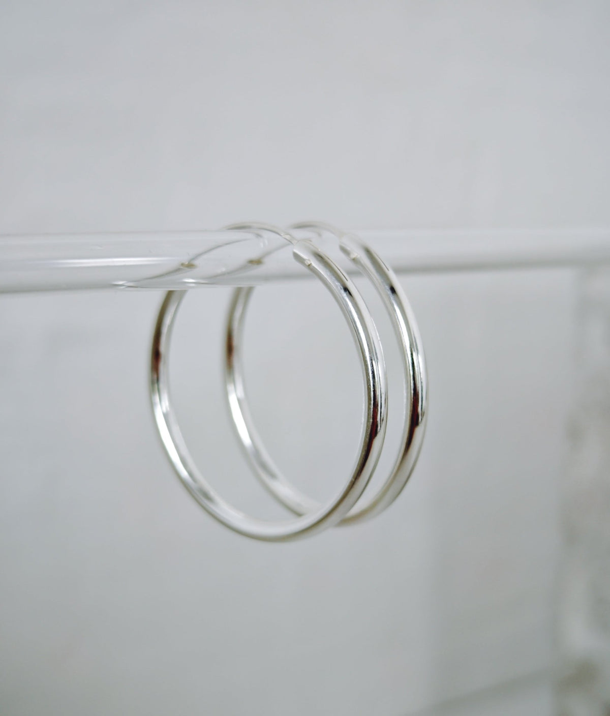 925 Silber Creolen 40mm x 3mm, Ohrreifen Minimalistisch, Silbercreolen, Hoops - CocosyBerlin