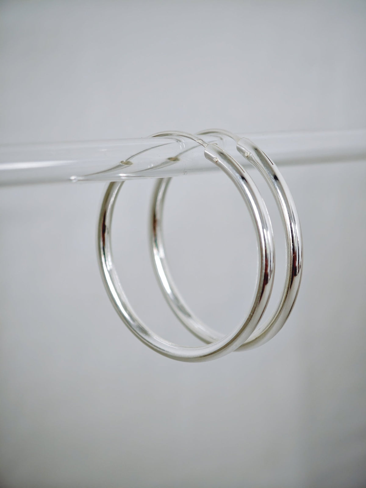 925 Silber Creolen 40mm x 3mm, Ohrreifen Minimalistisch, Silbercreolen, Hoops - CocosyBerlin