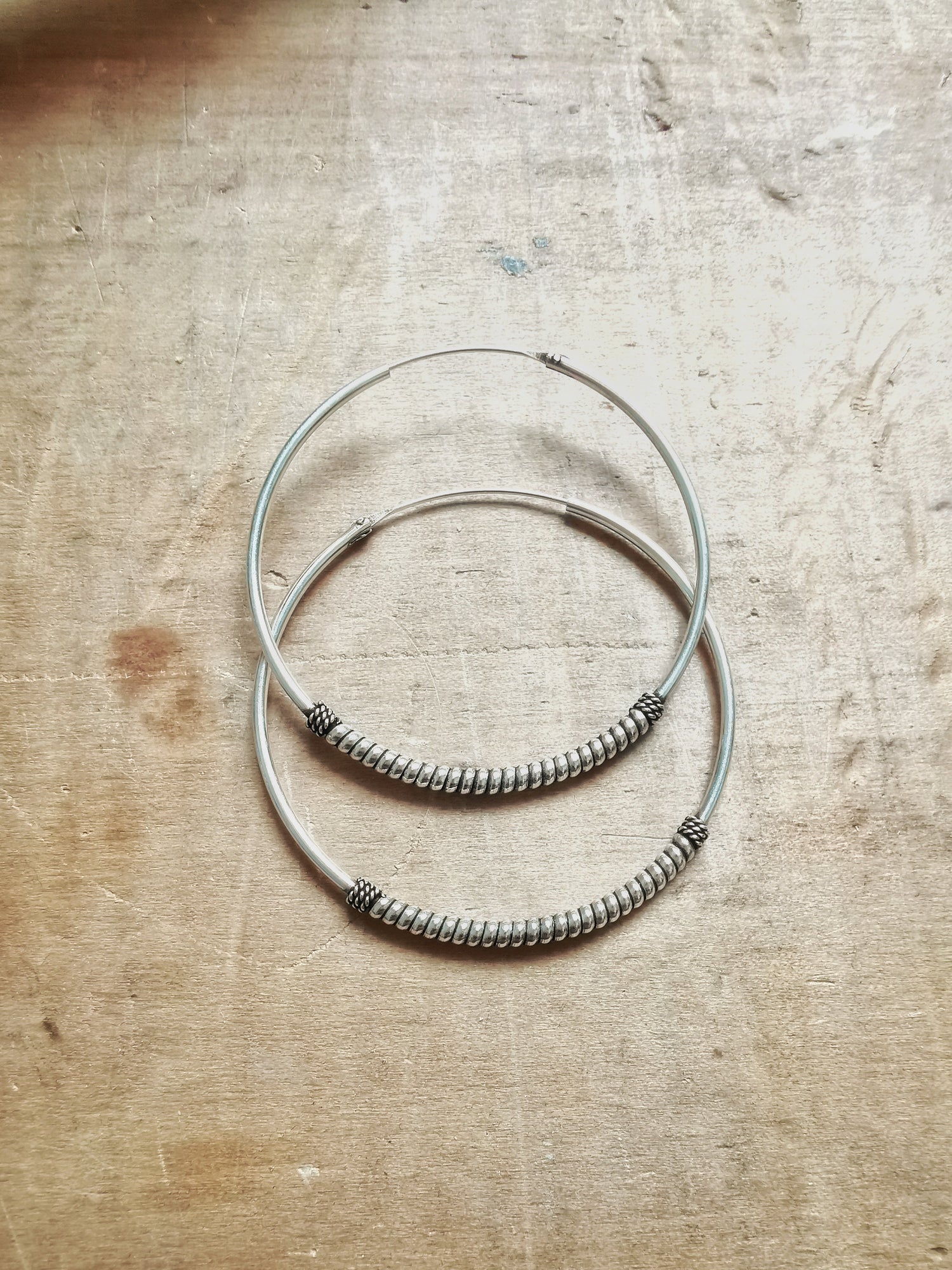 Sterling Silber Bali Creolen | 925 Silber Creolen 40mm | Ohrringe Silber 925 | Boho Hippie Creolen | Bali Hoops cocosy.berlin