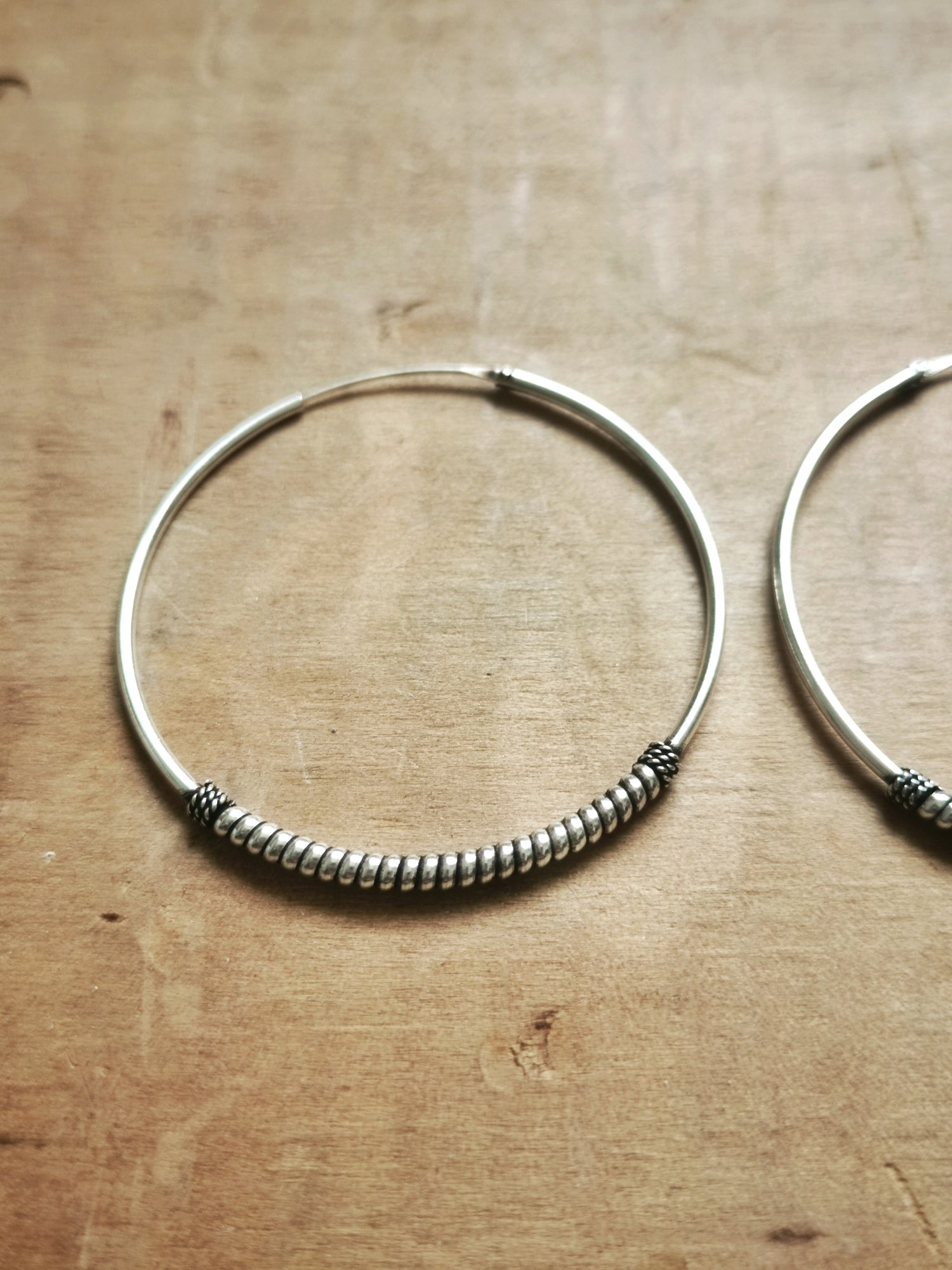 Sterling Silber Bali Creolen | 925 Silber Creolen 40mm | Ohrringe Silber 925 | Boho Hippie Creolen | Bali Hoops cocosy.berlin