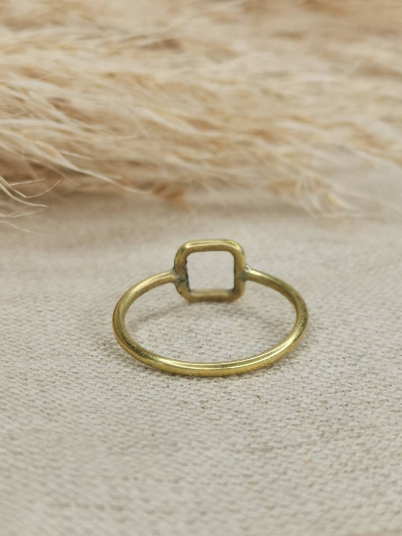 Square Ring, Stacking Ring, Minimalist Ring, Geometric Ring, Square Ring, Gold Ring, Brass Ring Gold