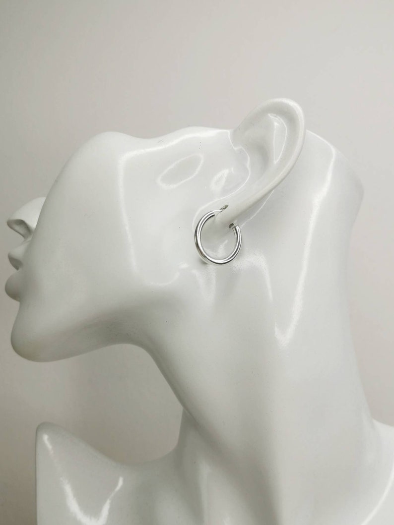 Breite leichte Sterling Silber 925 Creolen 18mm x 3mm gross, Medium Ohrreifen Minimalistisch, Gypsy Hippie Stil, Silbercreolen, Hoops