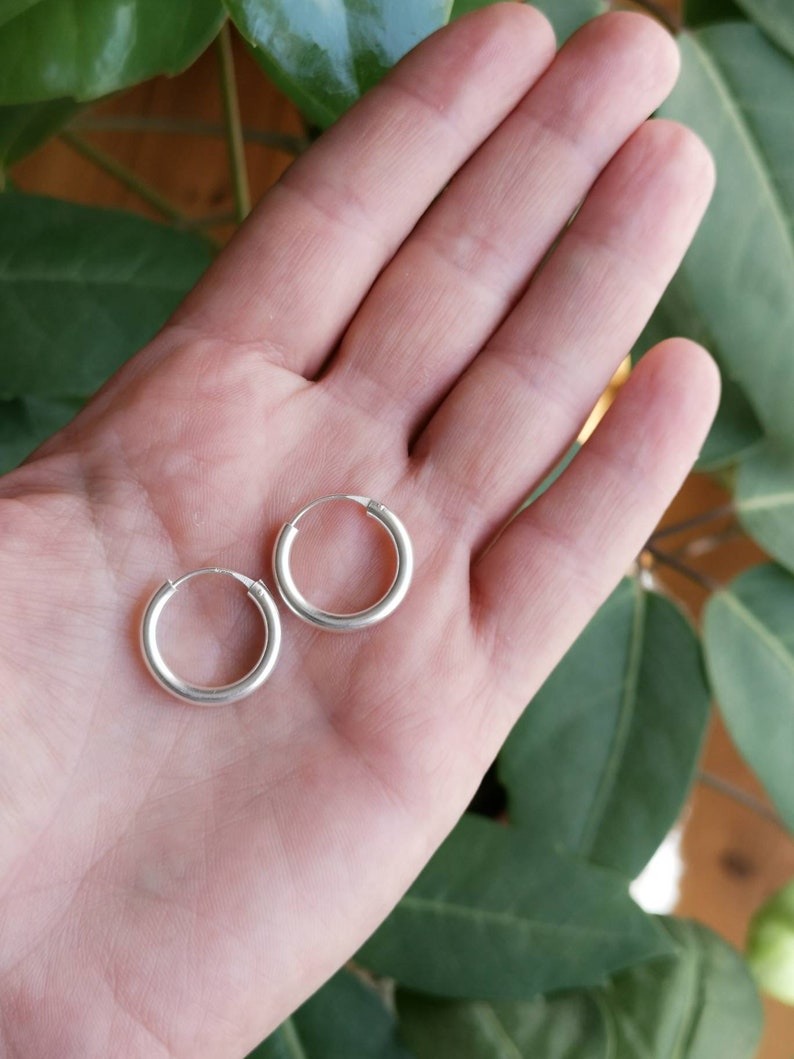 Breite leichte Sterling Silber 925 Creolen 18mm x 3mm gross, Medium Ohrreifen Minimalistisch, Gypsy Hippie Stil, Silbercreolen, Hoops