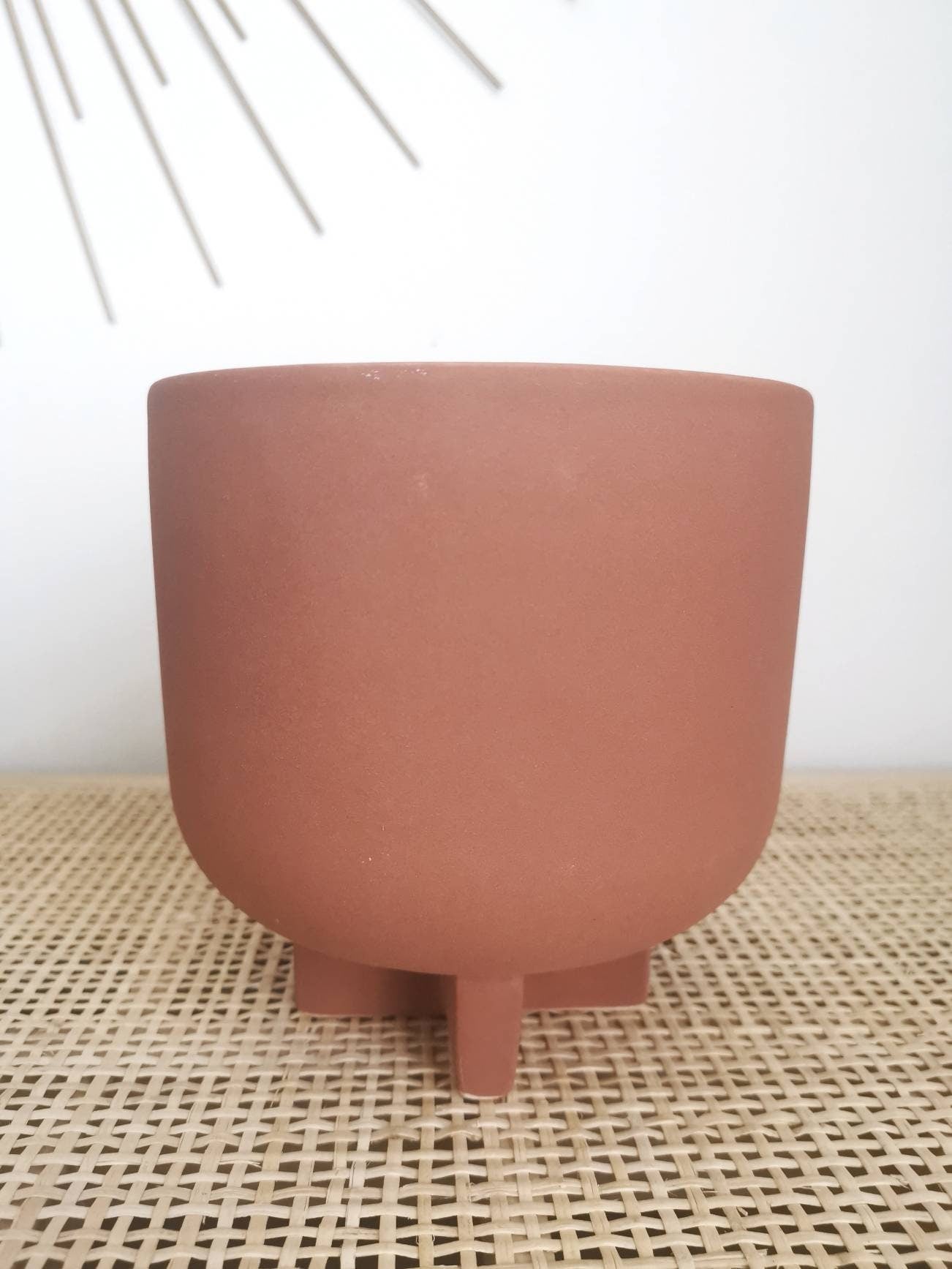 Handbemalter Keramik Blumentopf, Übertopf, Pflanzentopf, Boho Neutraltöne, Upcycling, Mond Wüste Design