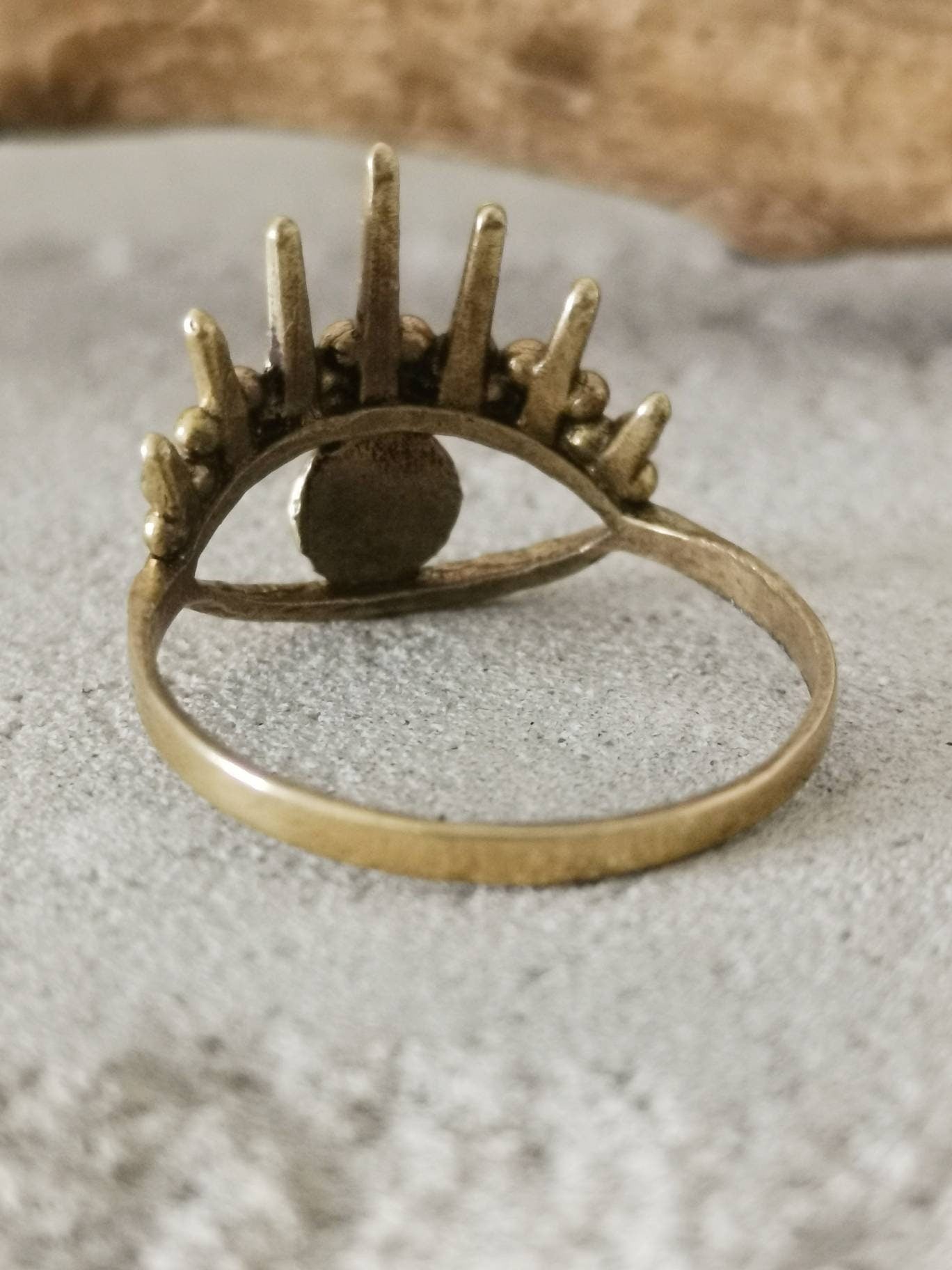 Brass ring with eye/brass ring/evil eye ring/bohemian ring/festival jewelry/golden ring/hippie/tribal/evil eye ring