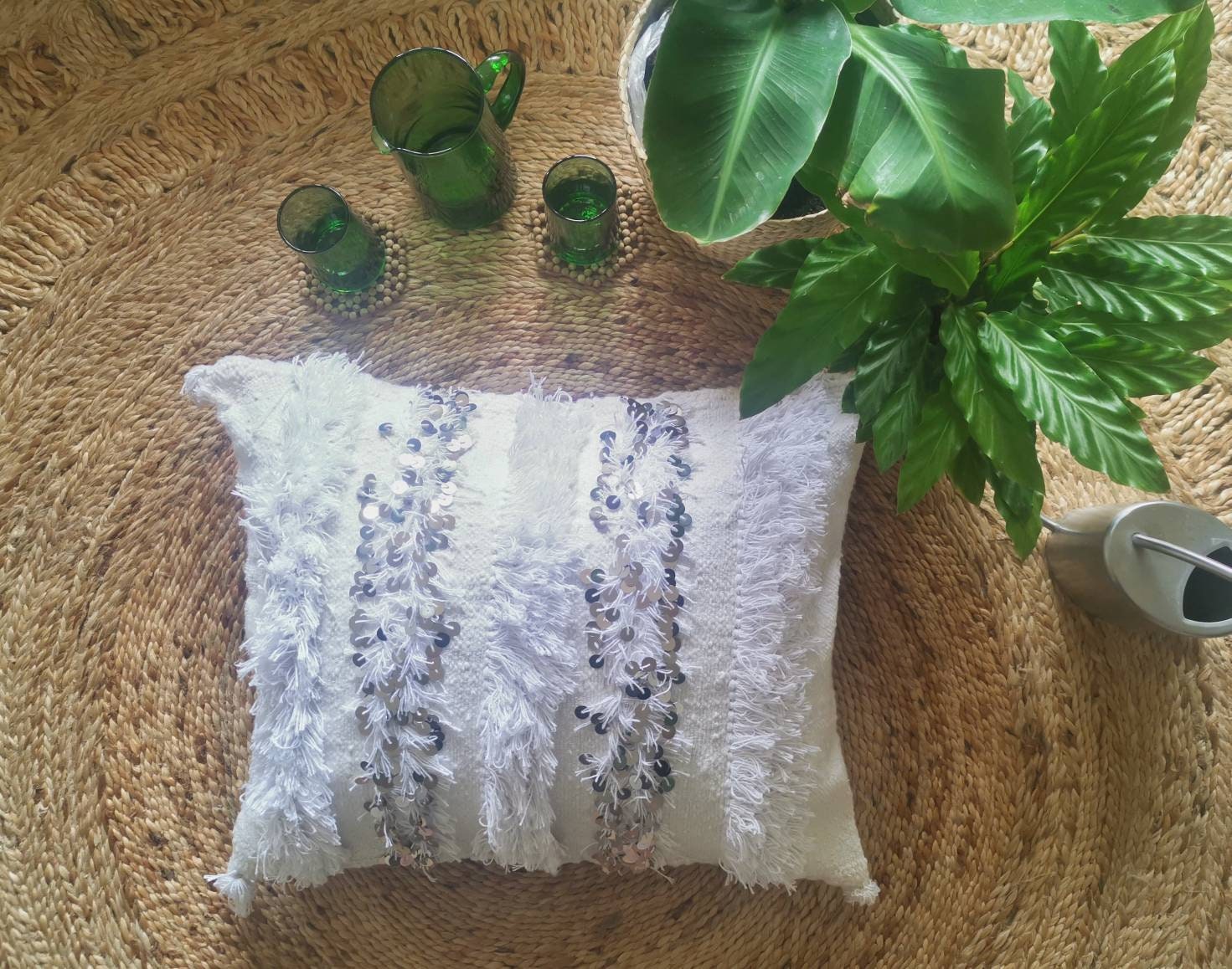 Boho Berber cushion cover, boho cushion from Morocco, Moroccan handira cushion made of wool, kilim, 56x47cm boho cushion Marrakech