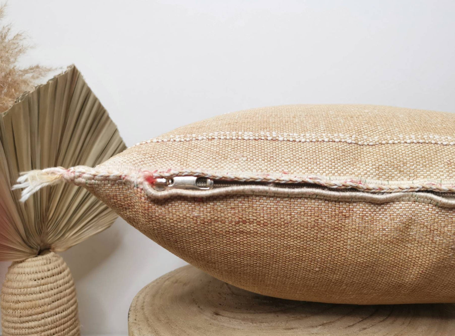 Boho Berber Kissenhülle, Boho Kissen aus Marokko, Marokkanisches Kissen aus Sabra Seide, Vintage Farbe, Kelim, 43x51cm Bohokissen Marrakesch