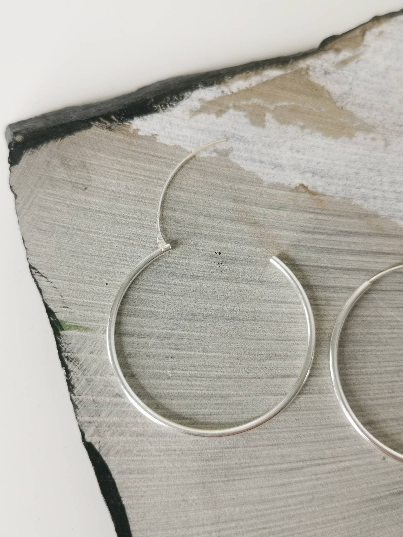 Dünne Creolen aus 925 Silber in 30mm, 40mm, 50mm, 60 mm, Sterling Silber Creolen, Silber Ohrringe fein und leicht