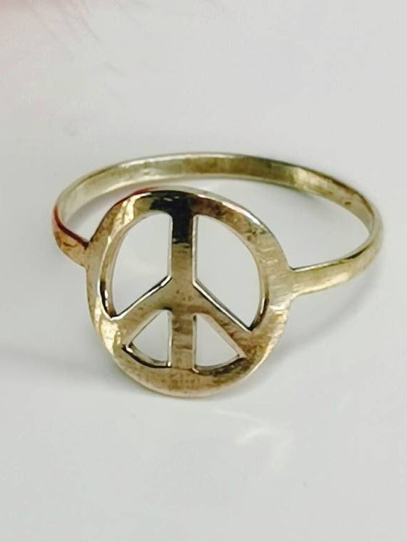 Peace Ring aus Messing, Stapelring, Minimalistischer Ring, Peace & Love Ring, Goldener Ring, Messingring Gold - CocosyBerlin