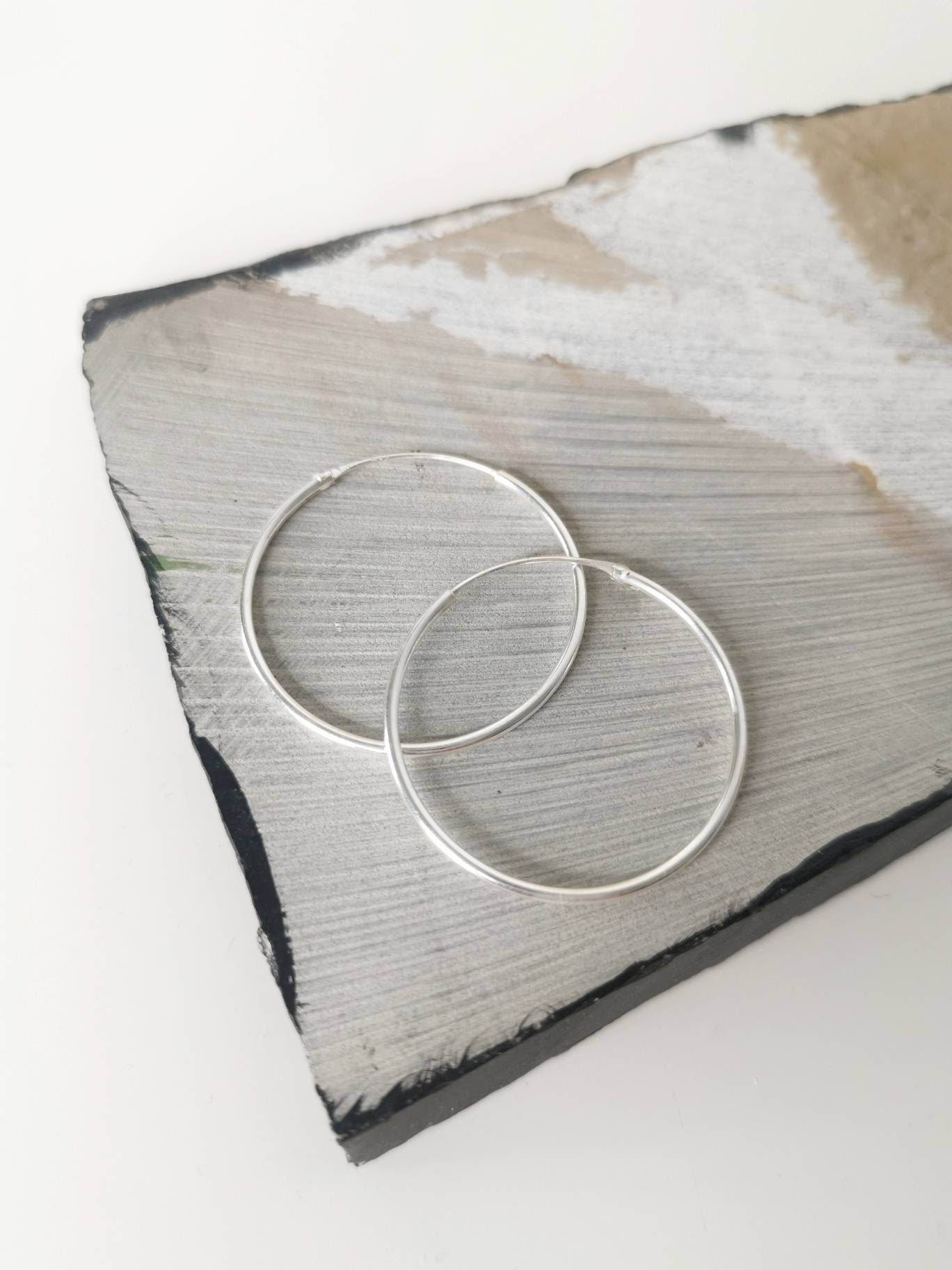 Creolen 925 Silber 30 mm x 1,2mm, Sterling Silber Creolen