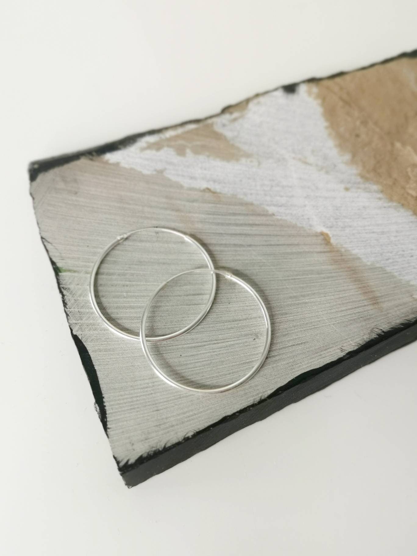 Creolen 925 Silber 30 mm x 1,2mm, Sterling Silber Creolen
