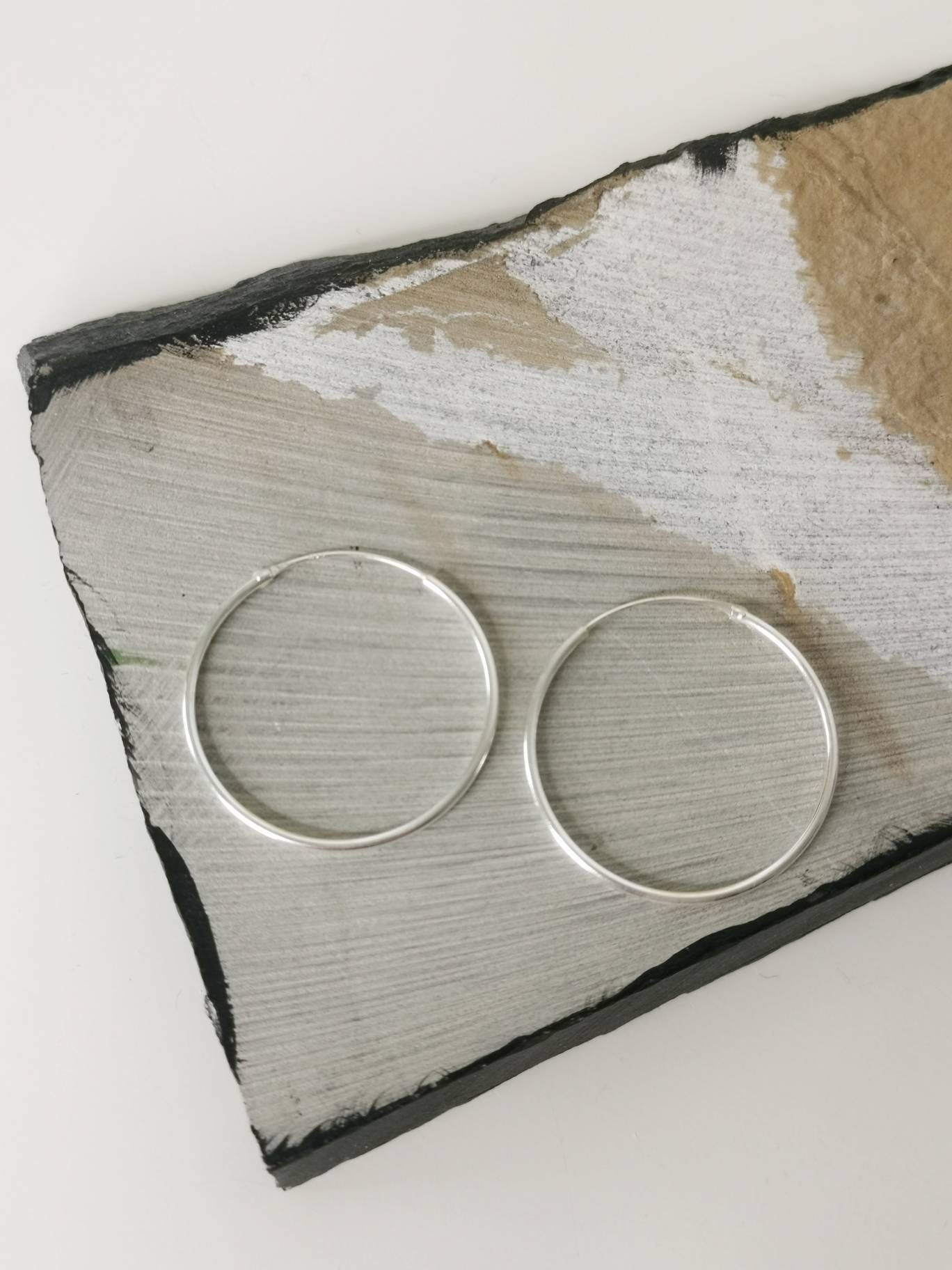 Creolen 925 Silber 30 mm x 1,2mm, Sterling Silber Creolen