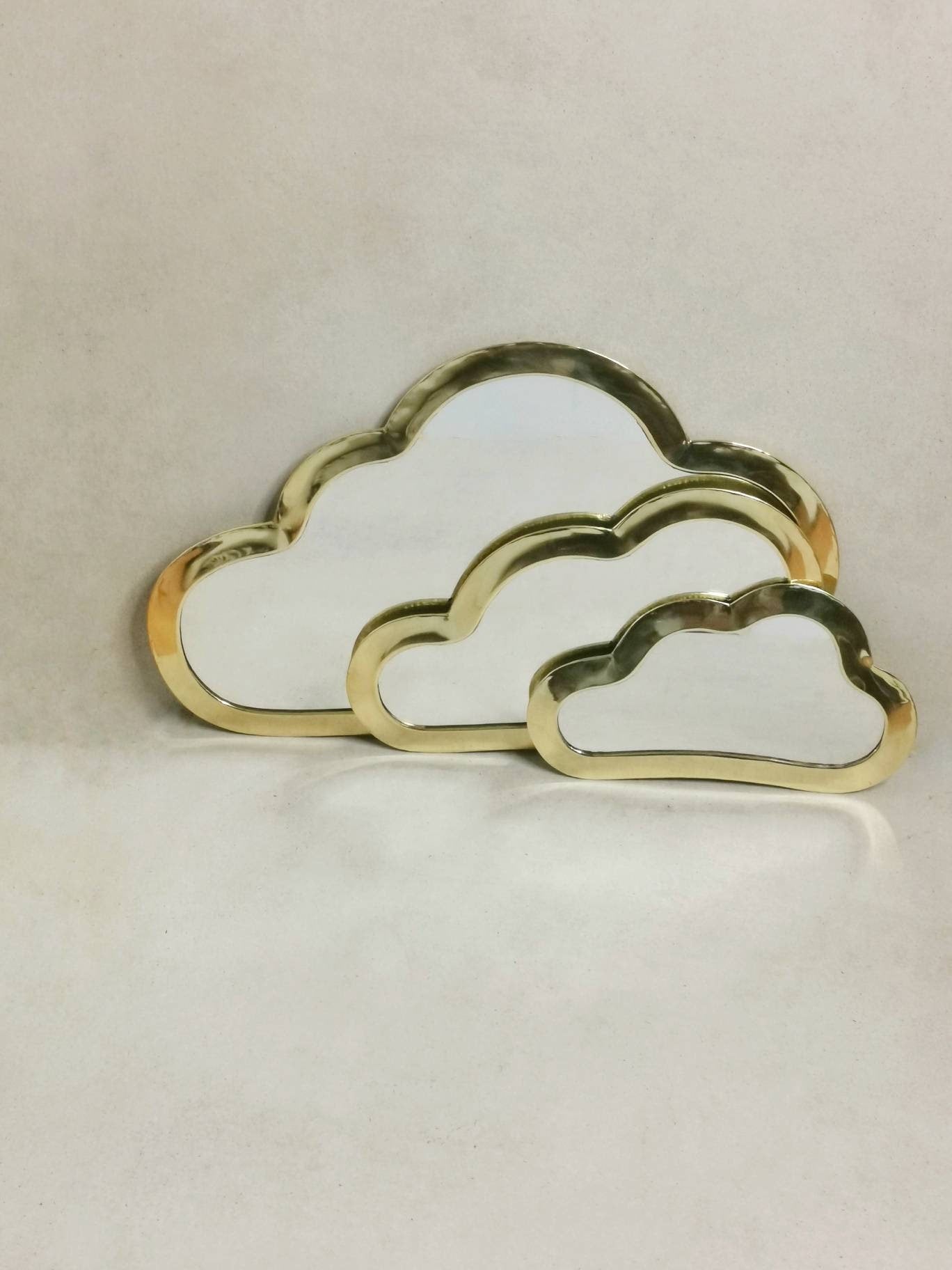 Cloud mirror, golden brass mirror, cloud wall mirror, handmade in Morocco