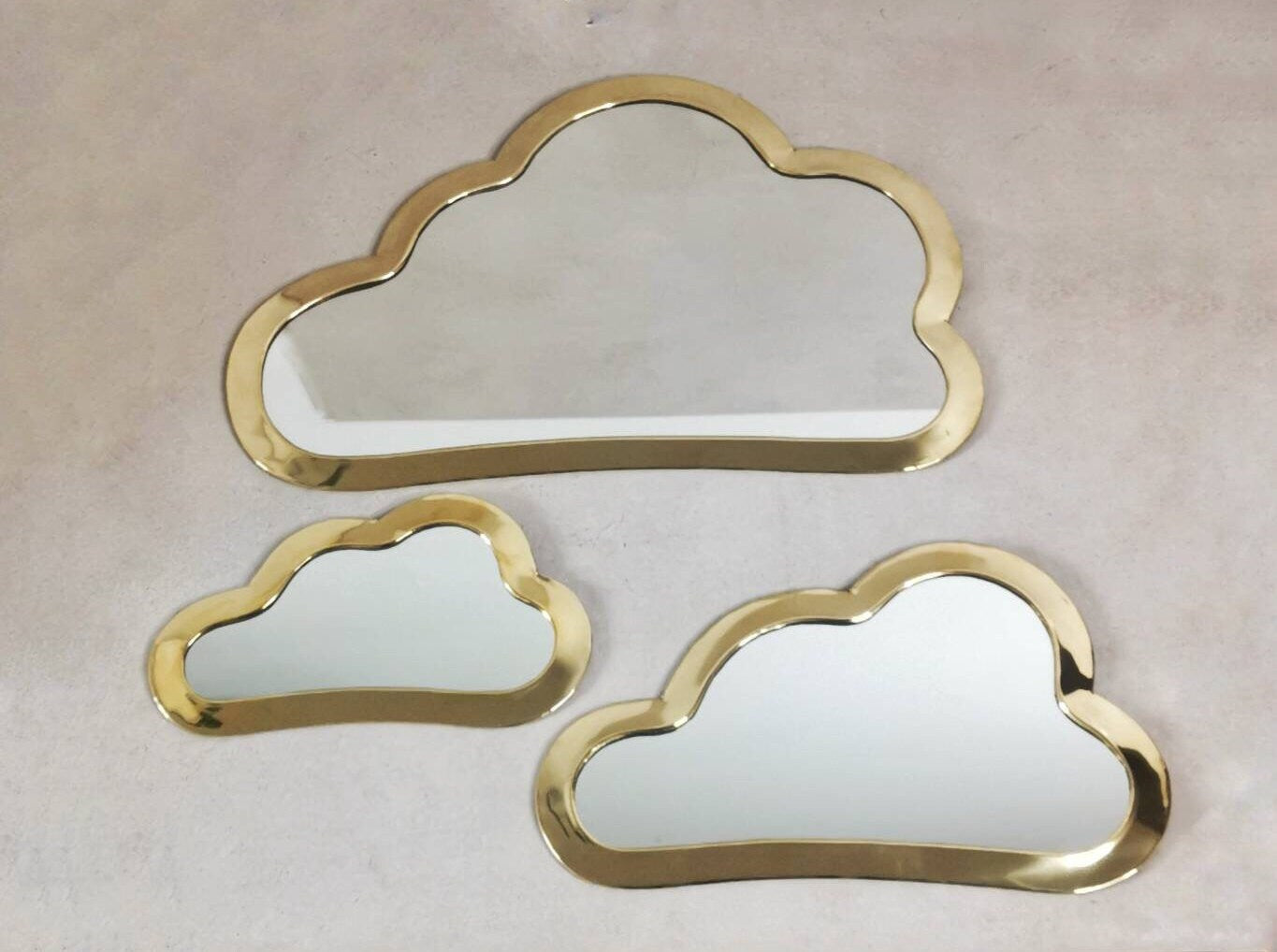 Cloud mirror, golden brass mirror, cloud wall mirror, handmade in Morocco