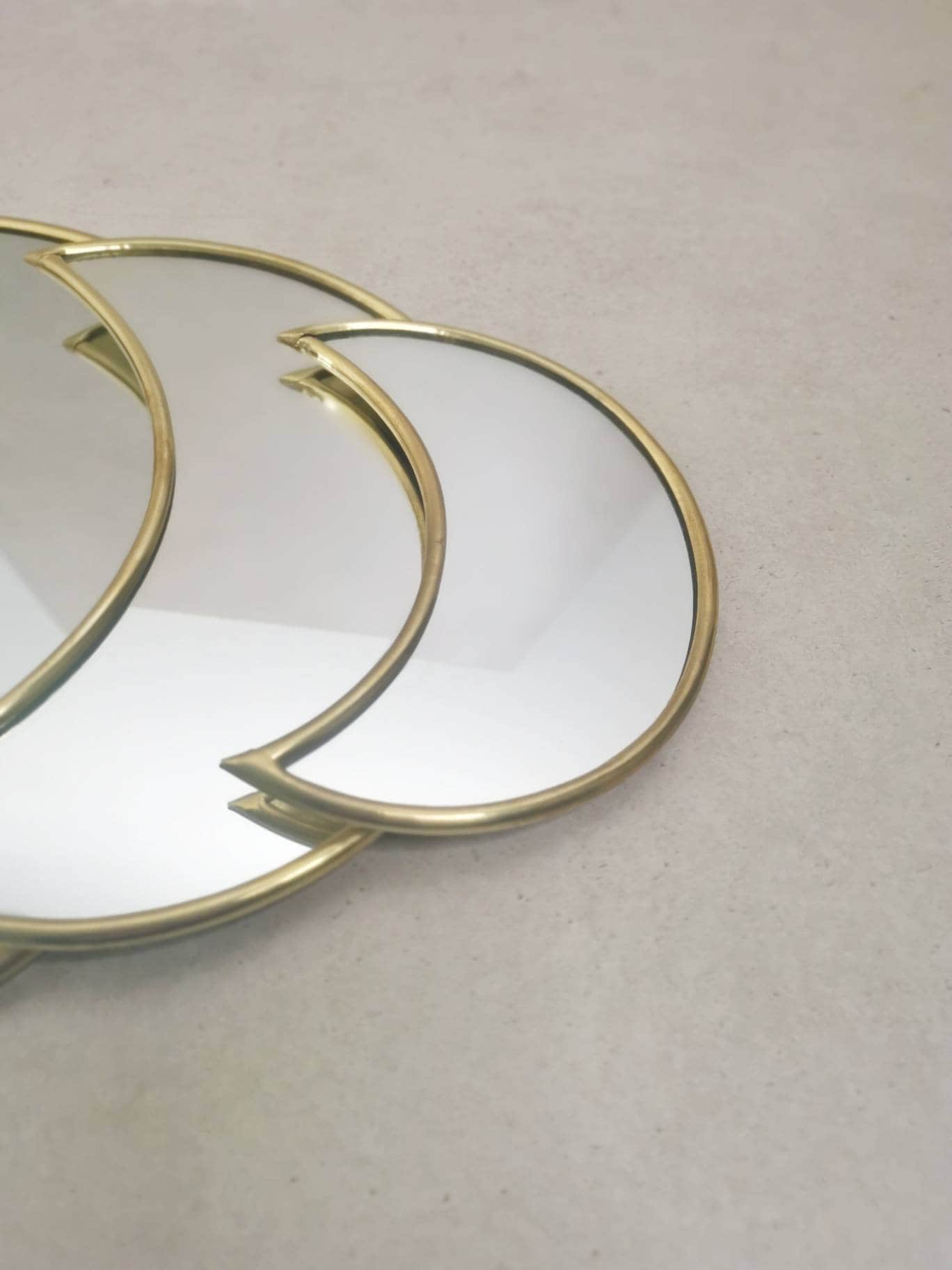Mondspiegel, Spiegel aus goldenem Messing, Mondphase Wandspiegel, Handarbeit aus Marokko
