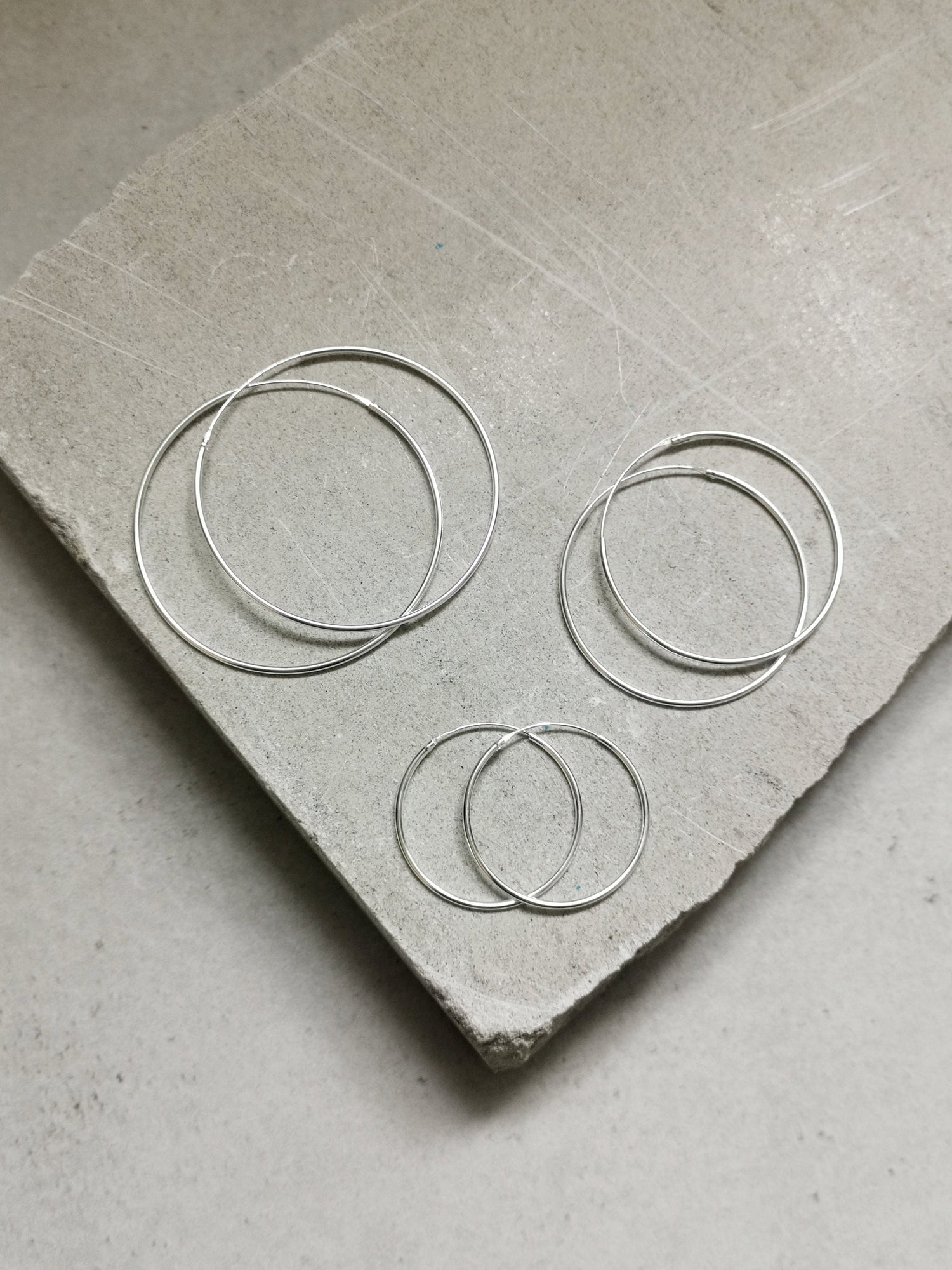 Dünne Creolen aus 925 Silber in 30mm, 40mm, 50mm, 60 mm, Sterling Silber Creolen, Silber Ohrringe fein und leicht