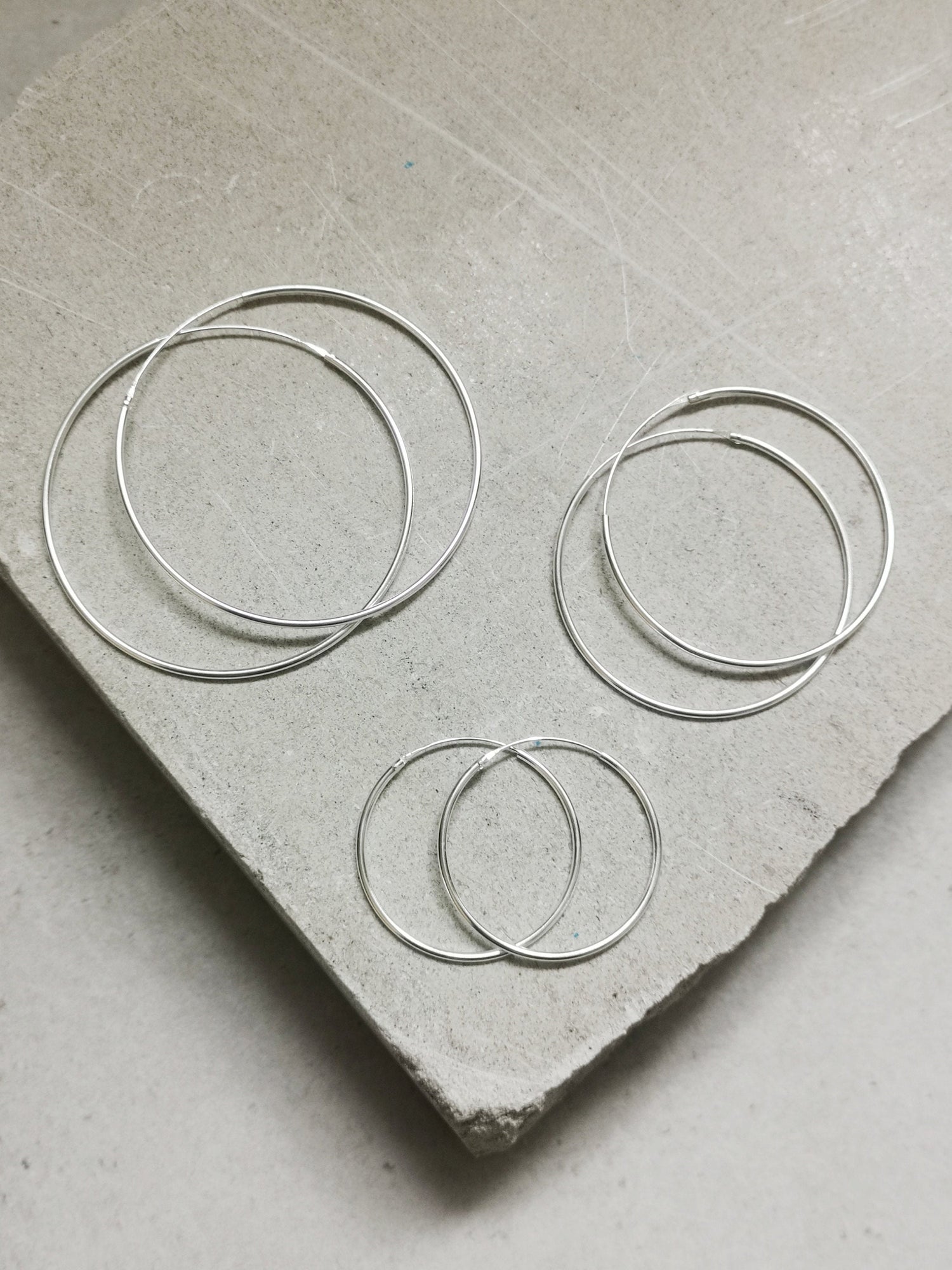 Créoles fines en argent 925, créoles 30 mm, 40 mm, 50 mm, 60 mm, créoles en argent sterling, créoles en argent fines et légères