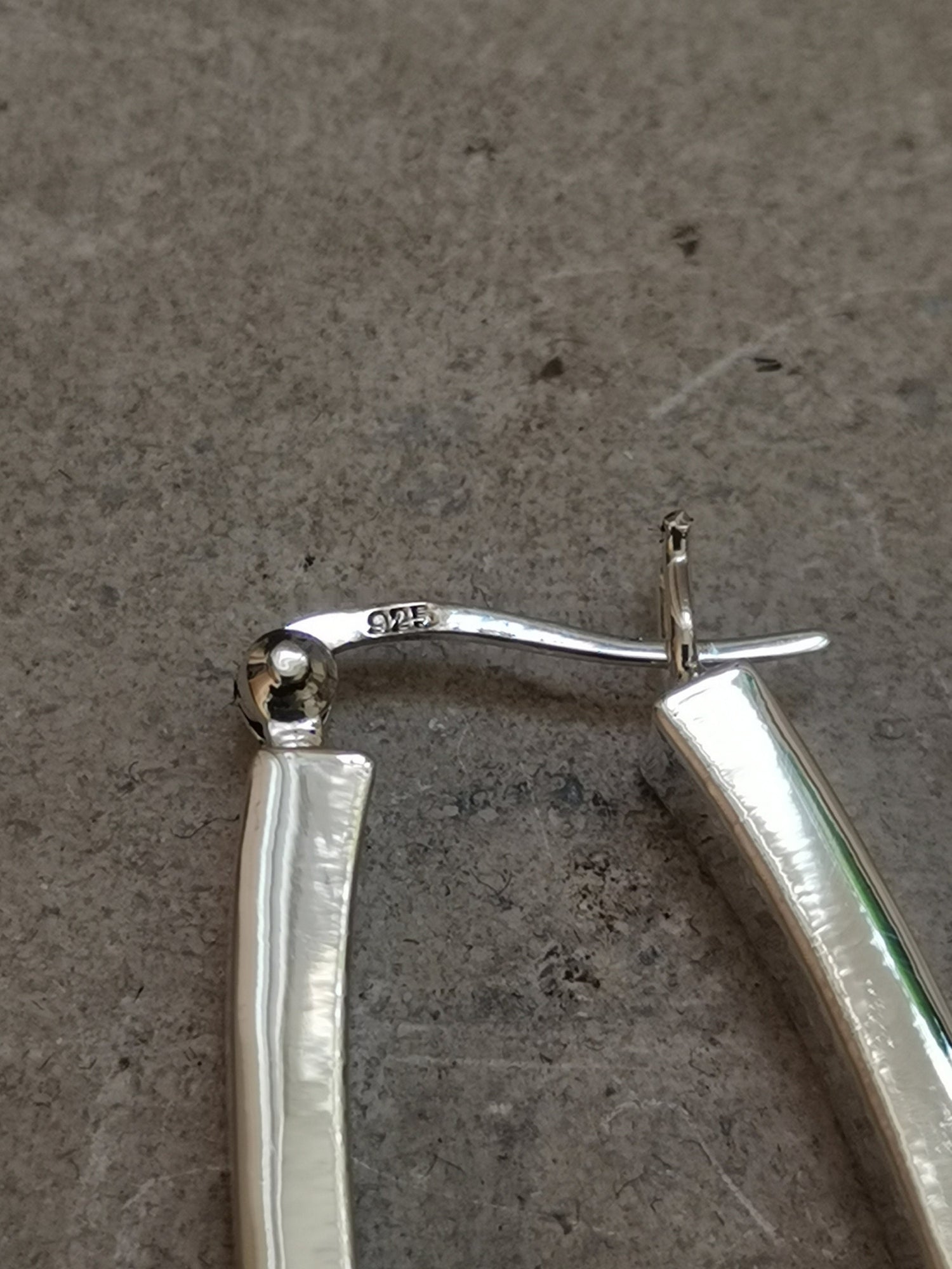 Massive ovale Creolen Silber 925, Minimalistische Ohrringe, breite statement Sterling Silber Ohrringe