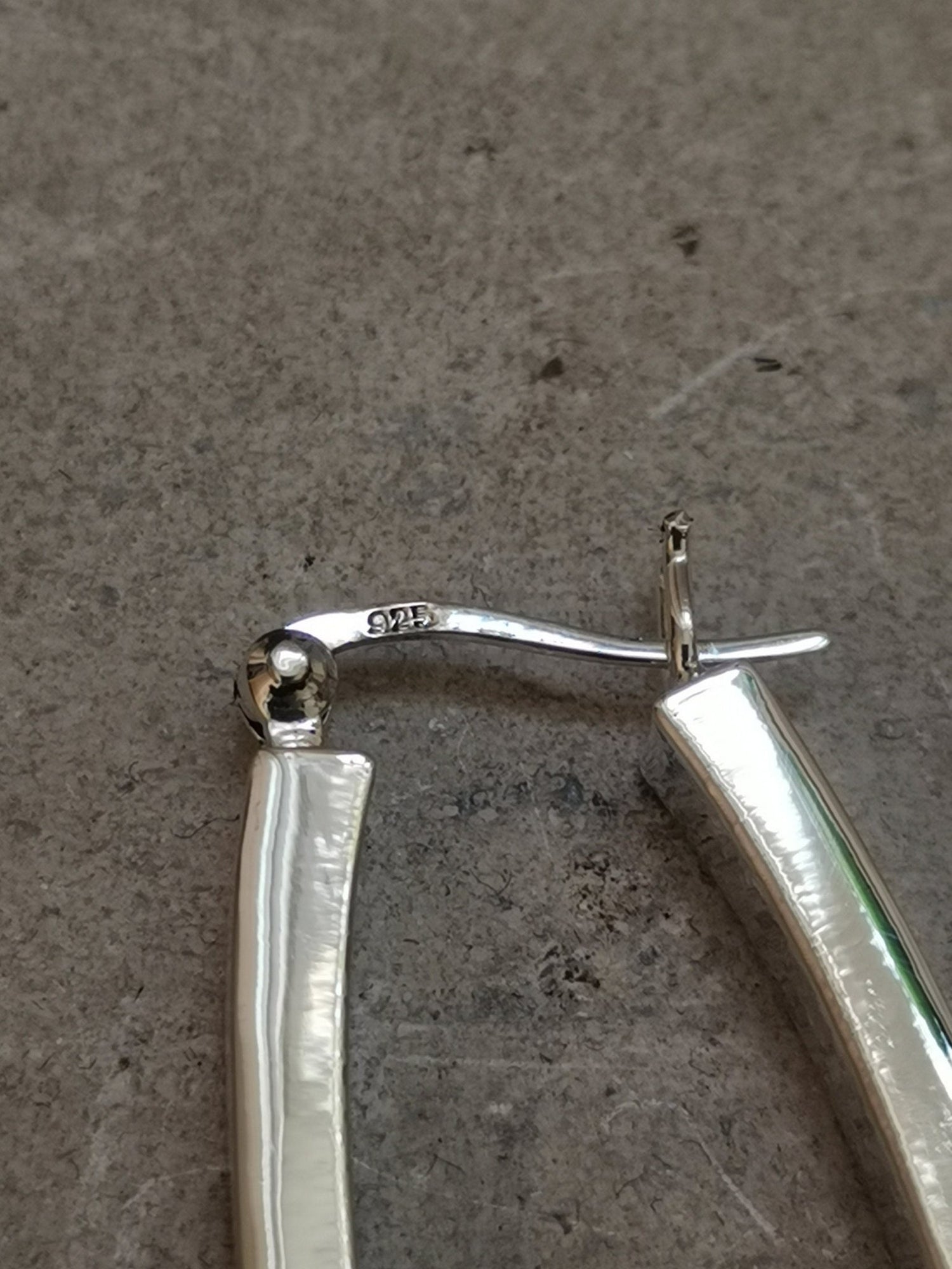 Massive ovale Creolen Silber 925, Minimalistische Ohrringe, breite statement Sterling Silber Ohrringe - CocosyBerlin