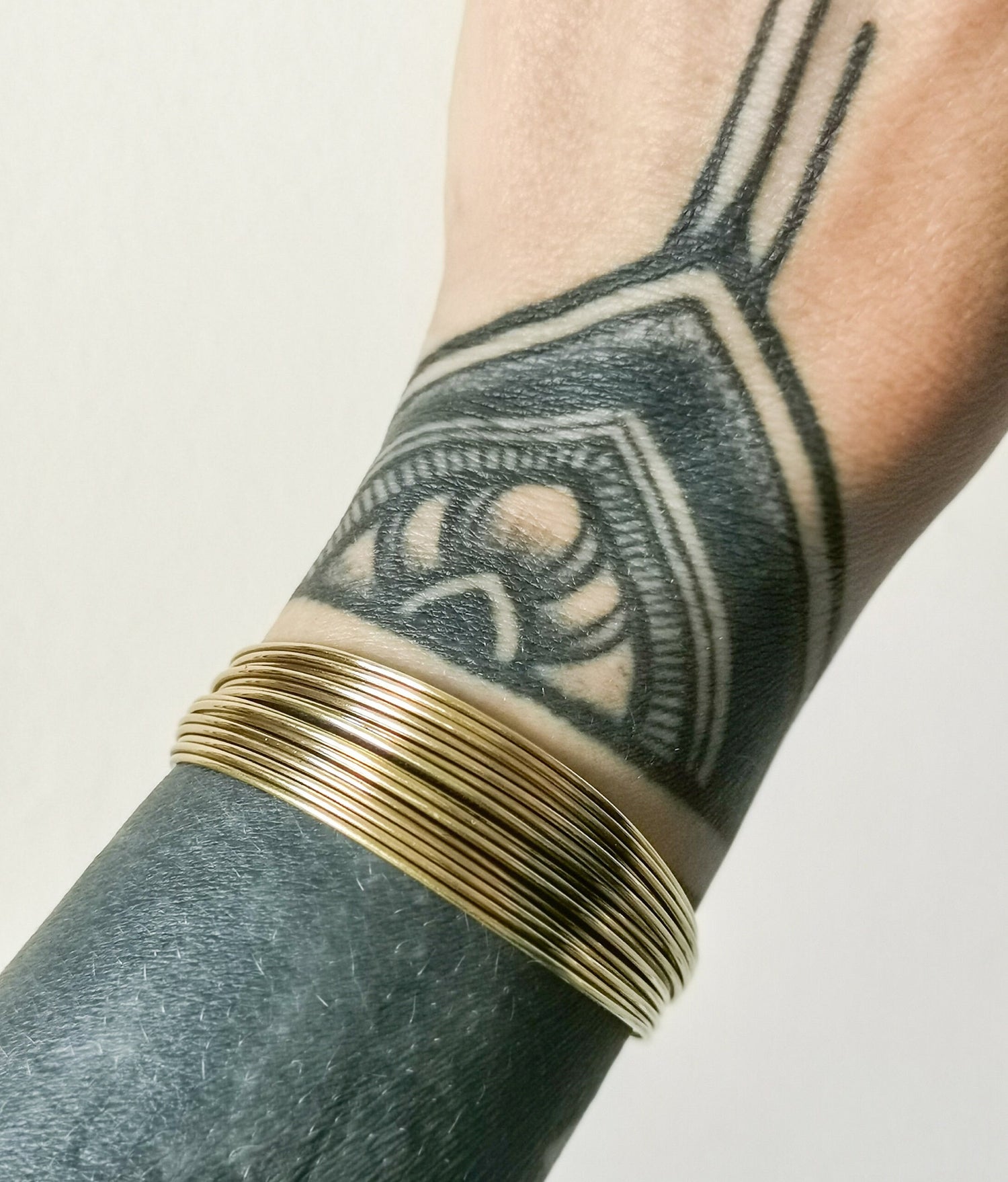 Brass bangle, adjustable multi-row bangle, simple gold bangle