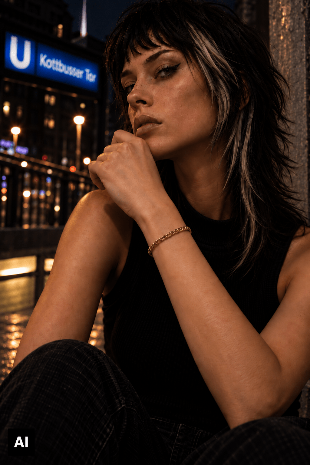 Geflochtener goldener Messing Armreif, offener Armreif verstellbar, Boho Golden Chain Cuff - CocosyBerlin