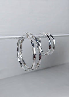 Twisted grosse 925 Silber Creolen, Chunky Twist Sterling Silber Creolen - CocosyBerlin