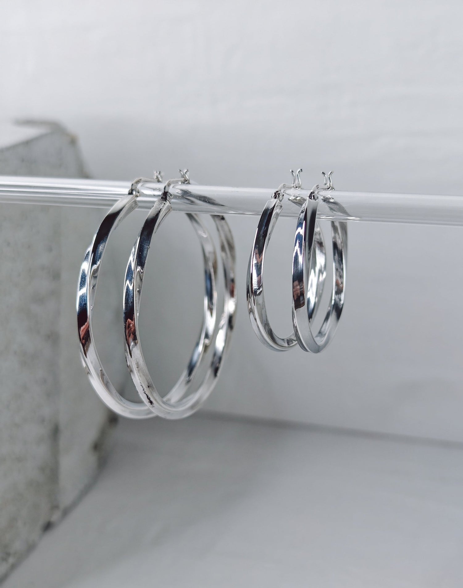 Twisted grosse 925 Silber Creolen, Chunky Twist Sterling Silber Creolen - CocosyBerlin