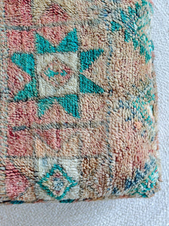 Marokkanischer Vintage Pouf, Bodenkissen Beni Ourain, Boho Meditationskissen - CocosyBerlin