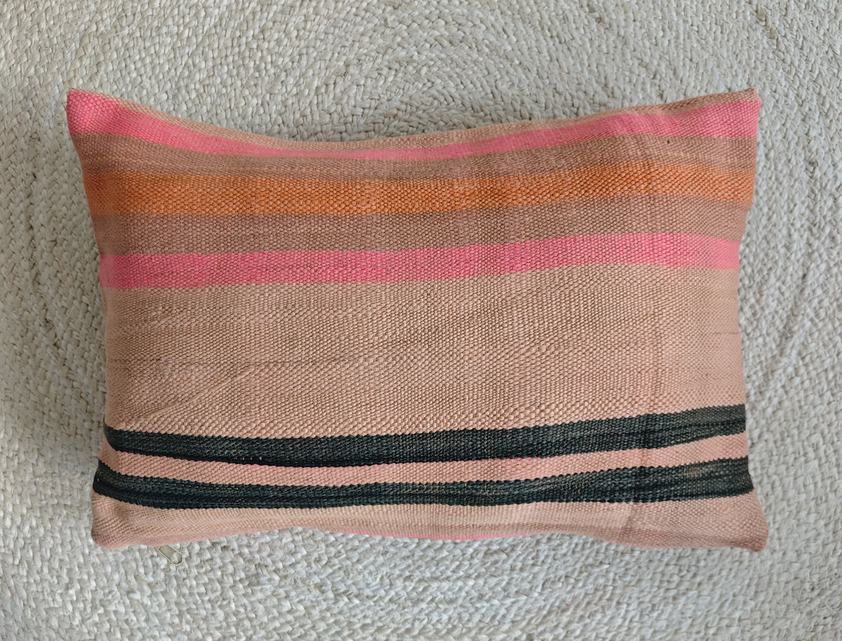 Vintage Pouf und Kissenhülle aus Marokko, Rosa Bodenkissen, Boho Meditationskissen