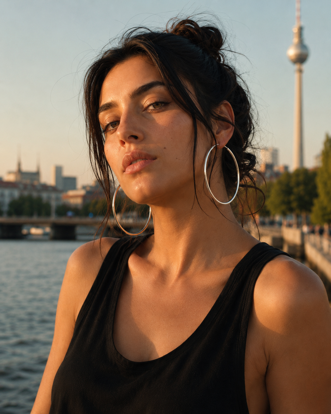Große XL Creolen Silber 925, Silver Endless Hoops 70 mm