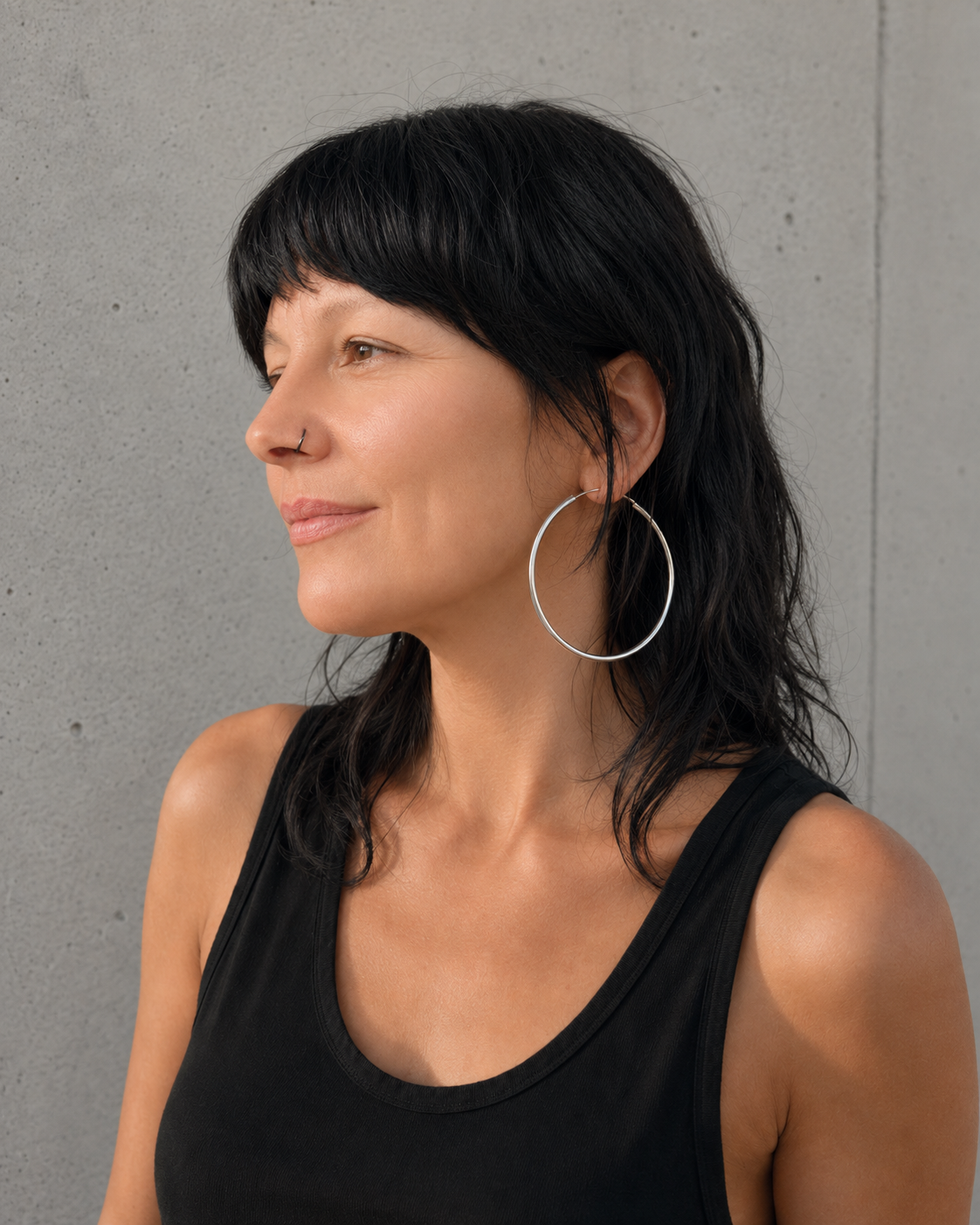 Große XL Creolen Silber 925, Silver Endless Hoops 70 mm