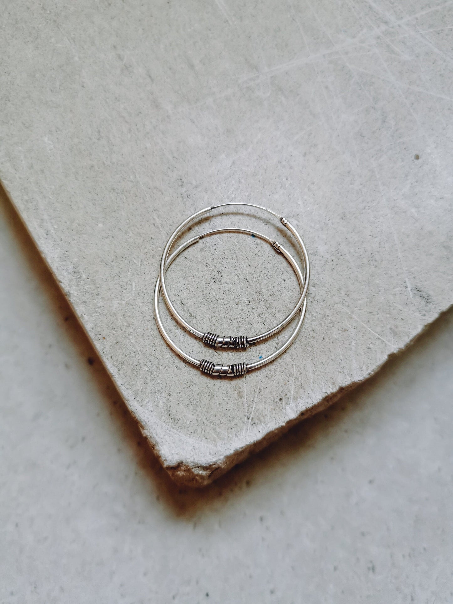 Sterling Silber Bali Creolen, 925 Silber Creolen, Creolen 30mm, Ohrringe Silber 925, Boho Creolen, Bali Silber Creolen