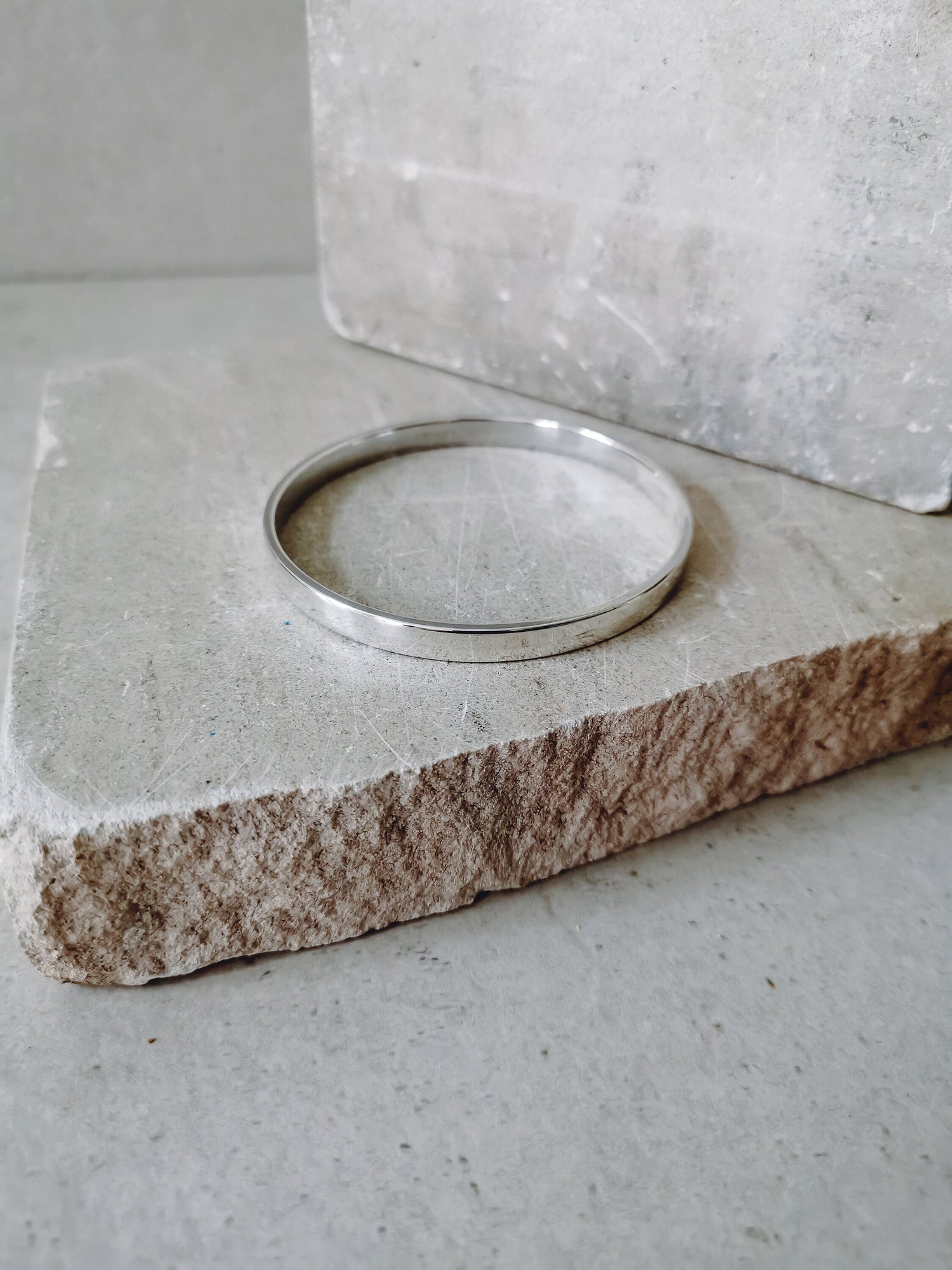 Bracelet plat en argent sterling, bracelet tendance, bracelet en argent pur 925, bracelet large en argent