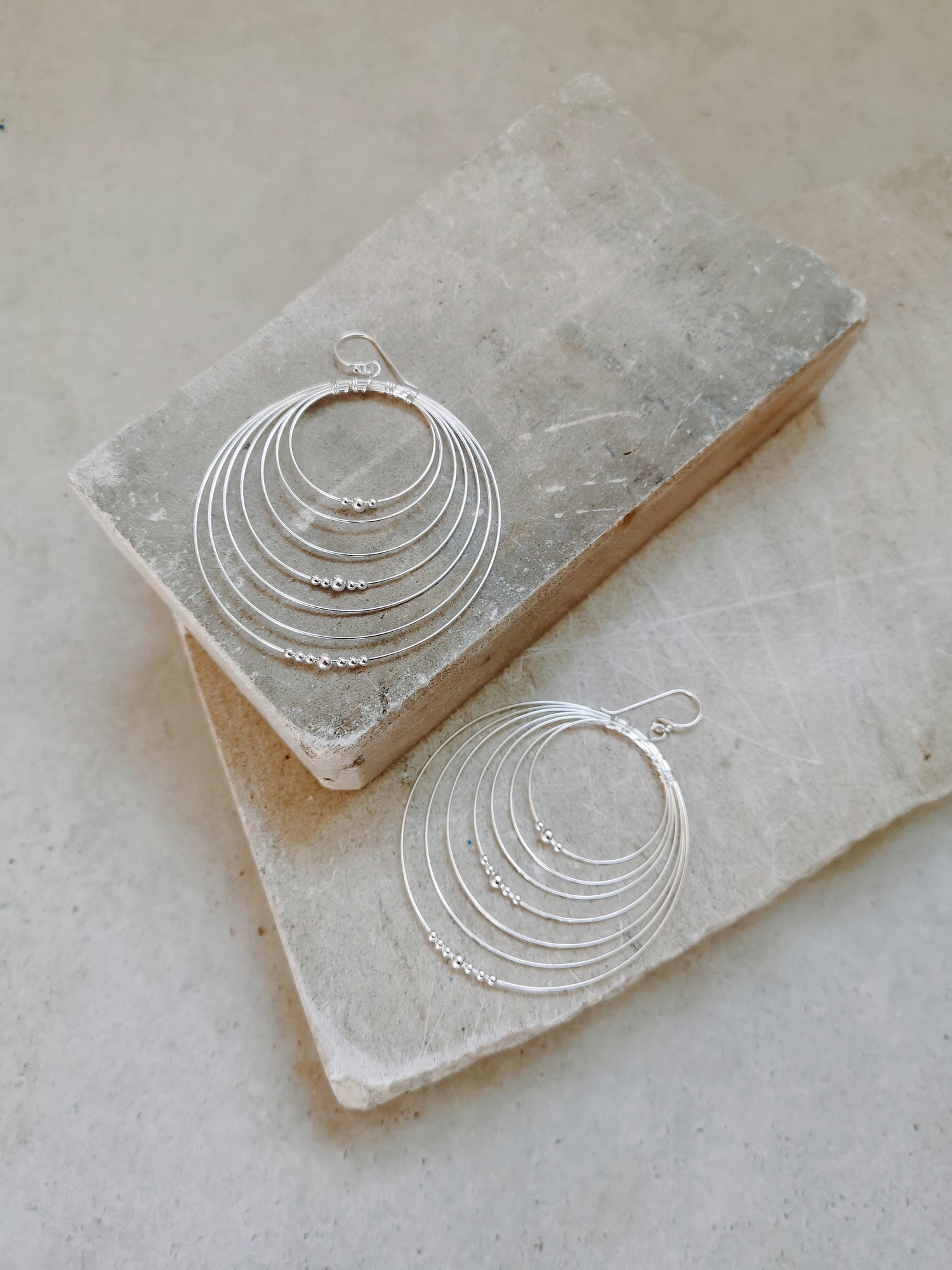 Sterling Silber feine Hängeohrringe, 925 Silber mehrreihige Ohrringe