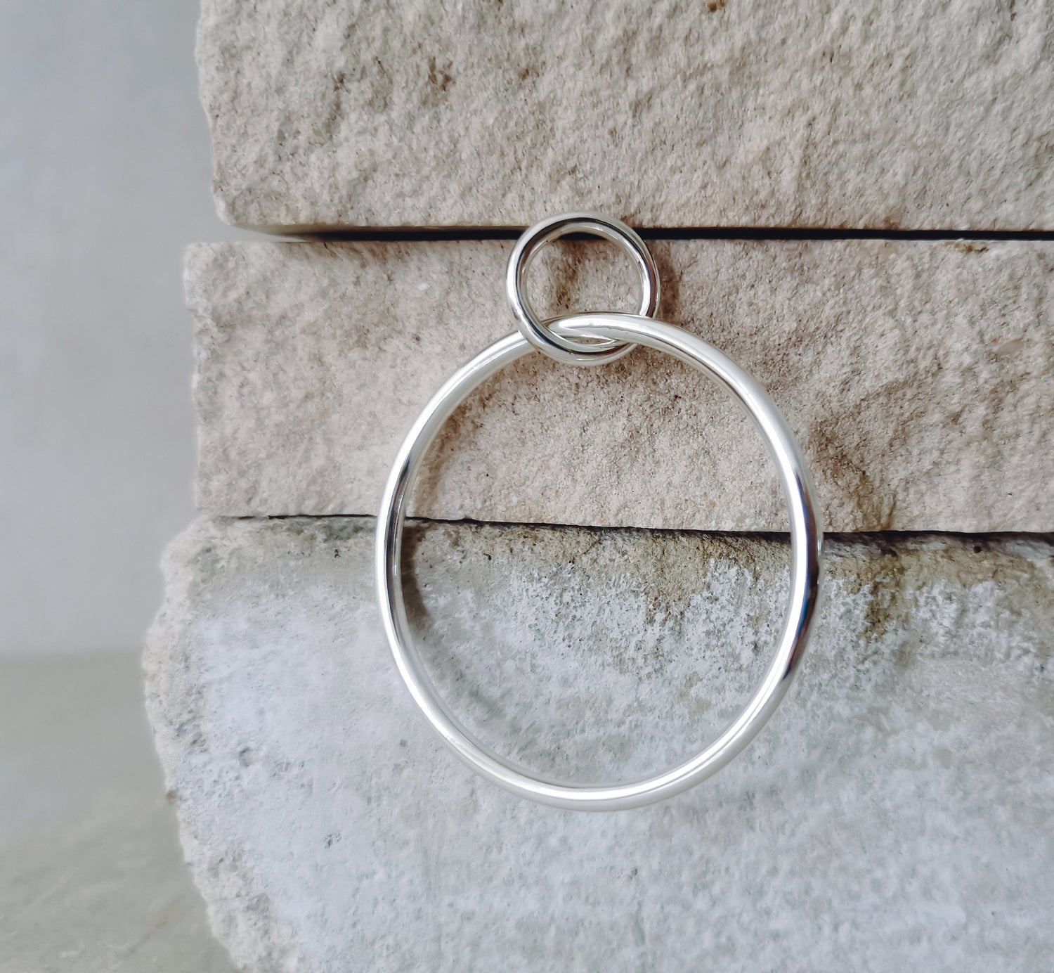 Sterling Silver Stud Earrings, Hoop Earrings Ring in Ring made of 925 Silver