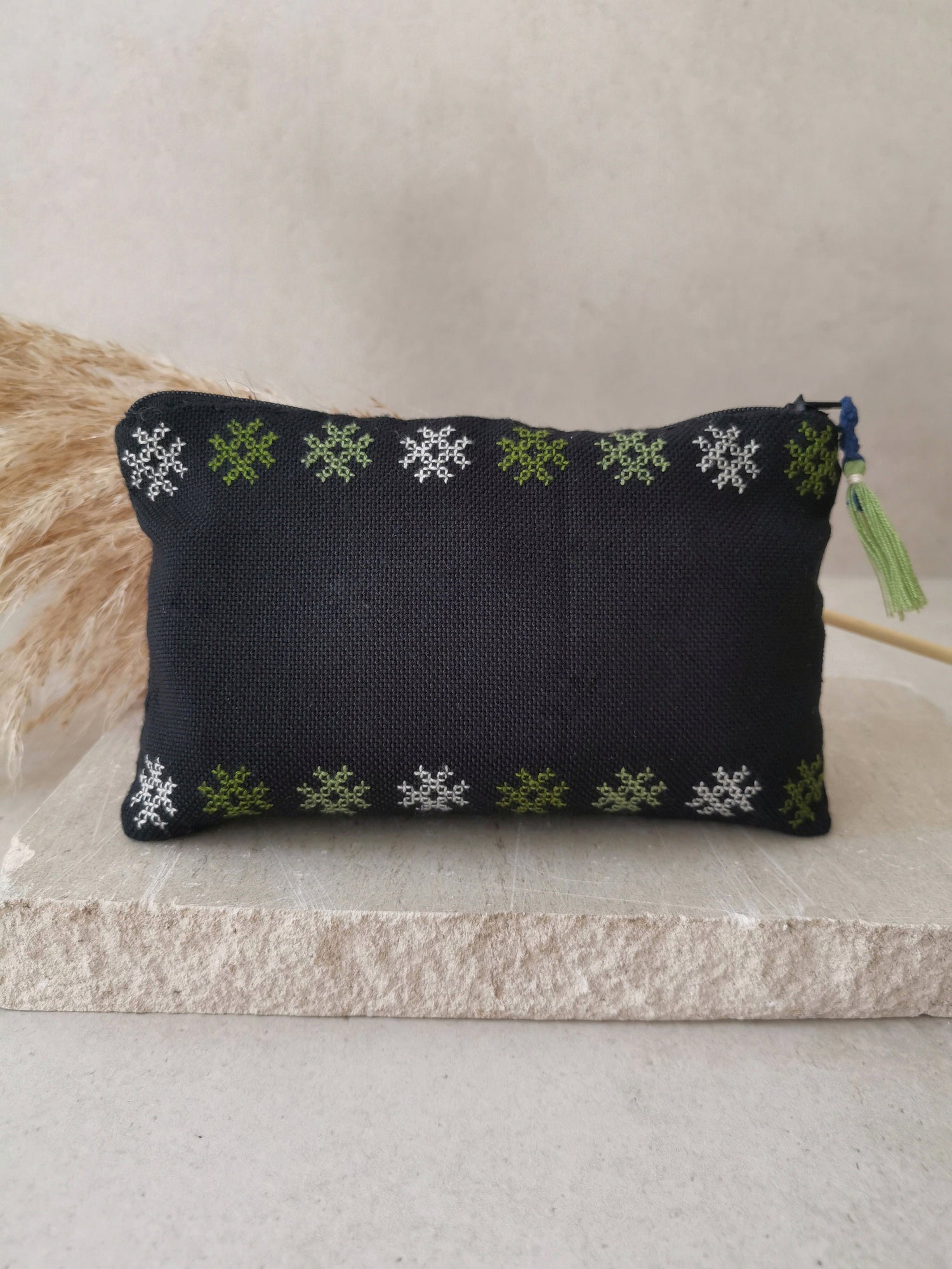 Boho makeup bag from Laos, cosmetic bag, hippie purse, wallet, handmade make-up bag
