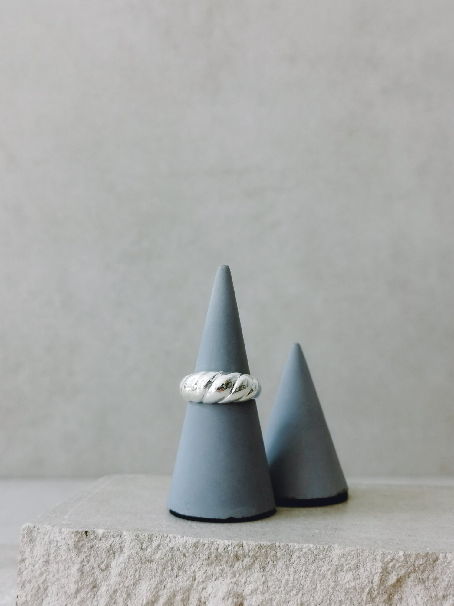 Croissant ring made of 925 silver, sterling silver ring, twisted silver 925 ring