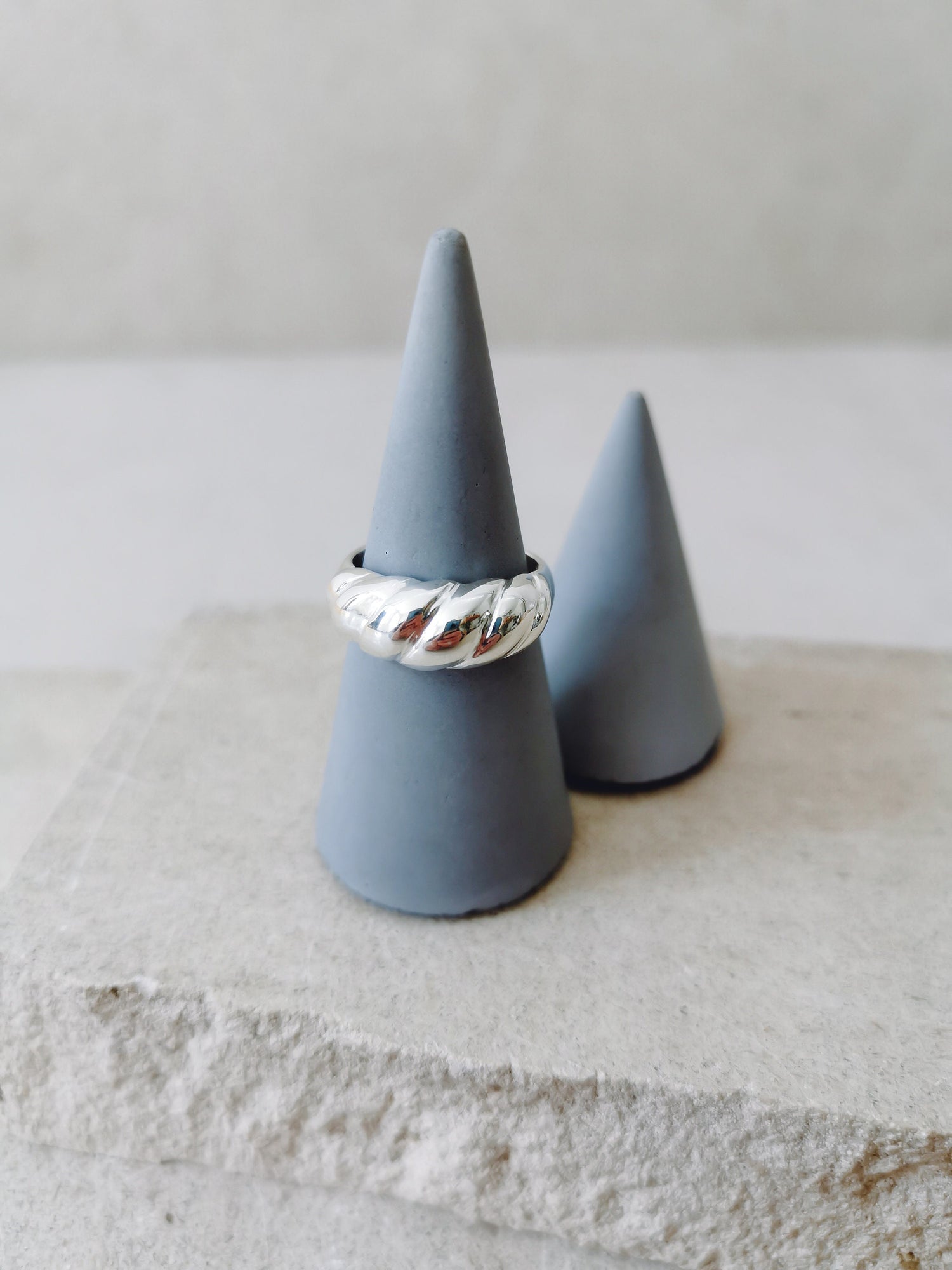 Croissant Ring aus 925 Silber, Sterlingsilber Ring, Twisted Silber 925 Ring