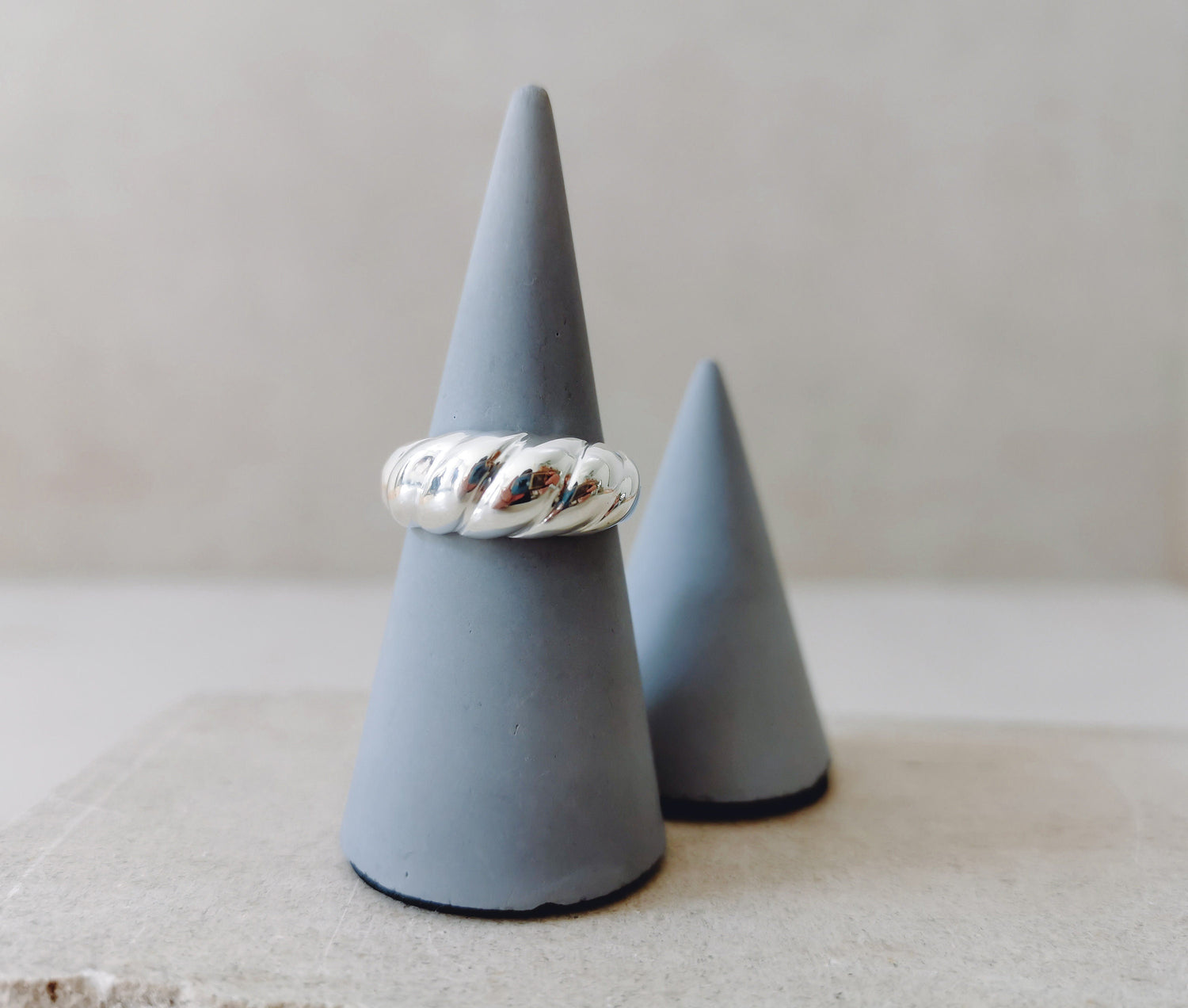 Croissant Ring aus 925 Silber, Sterlingsilber Ring, Twisted Silber 925 Ring