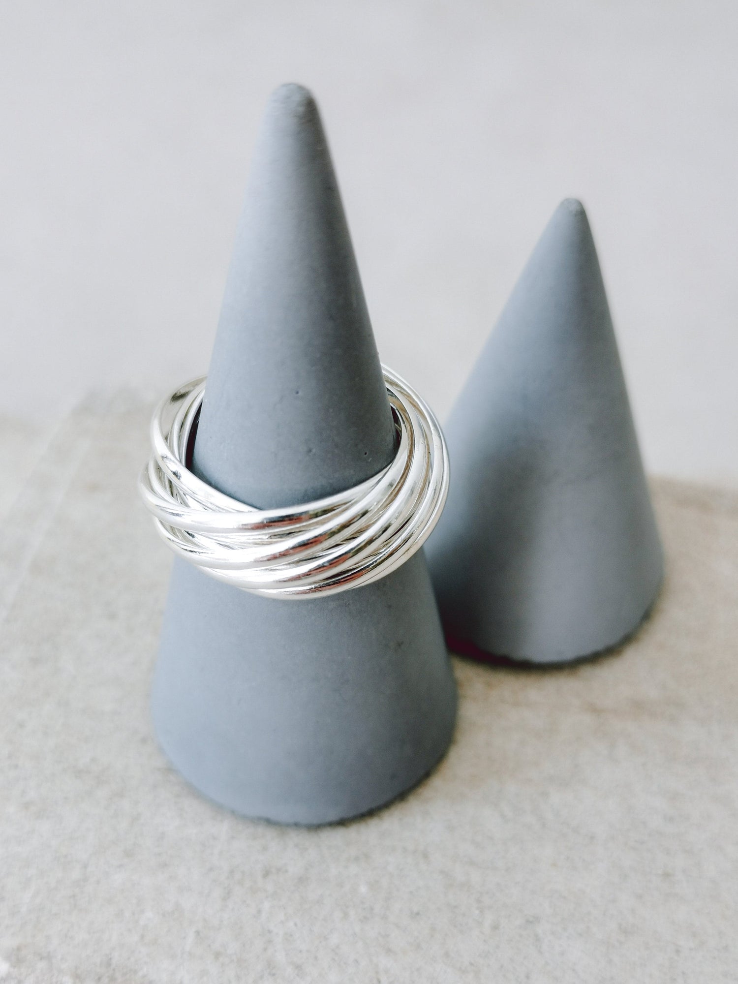 Mehrfachring aus 9 einselringe 925 Silber, Sterling Silber Ring, Wickelring aus 925 Silber