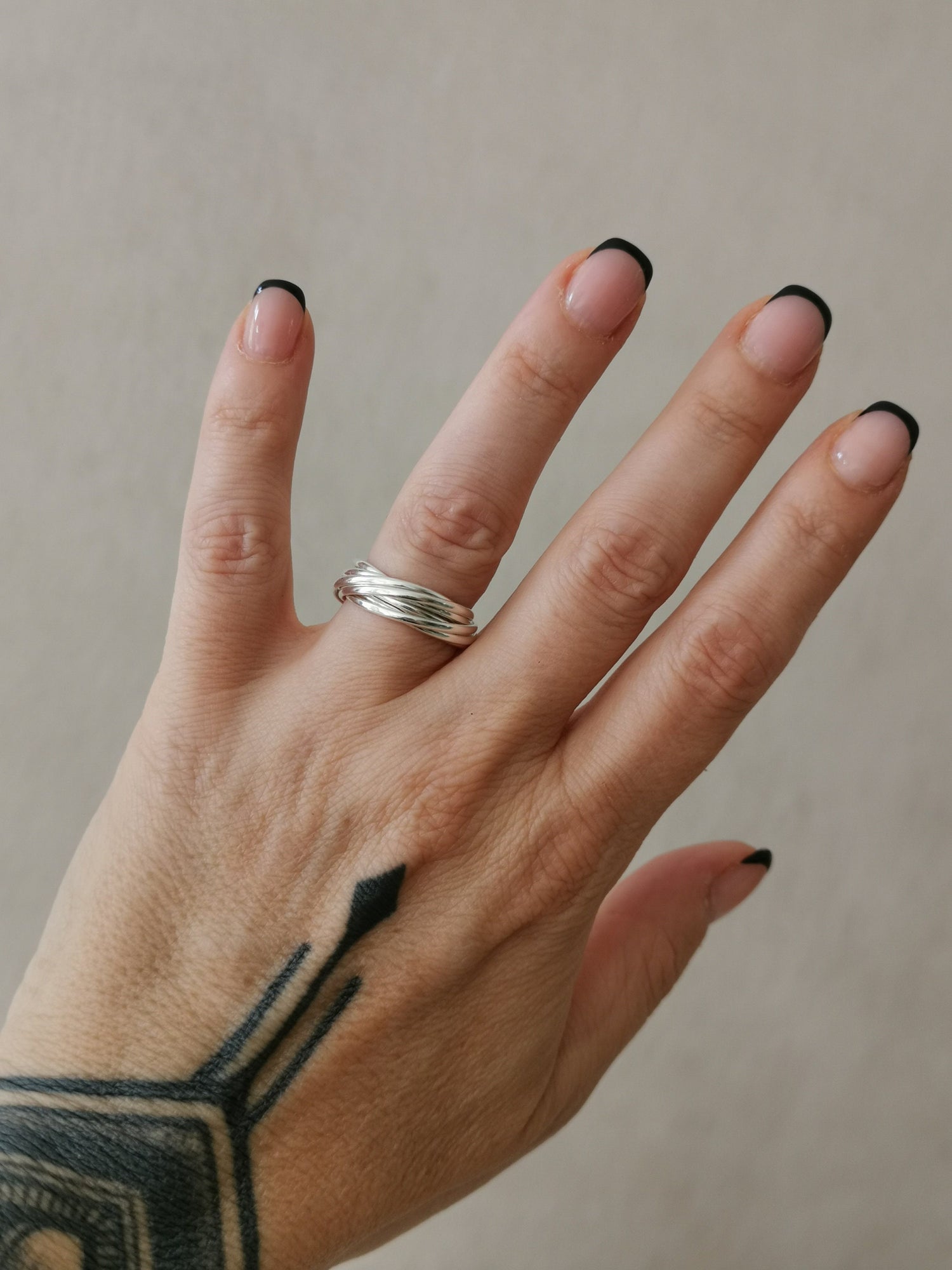 Multiple ring made of 9 individual rings 925 silver, sterling silver ring, wrap ring made of 925 silver